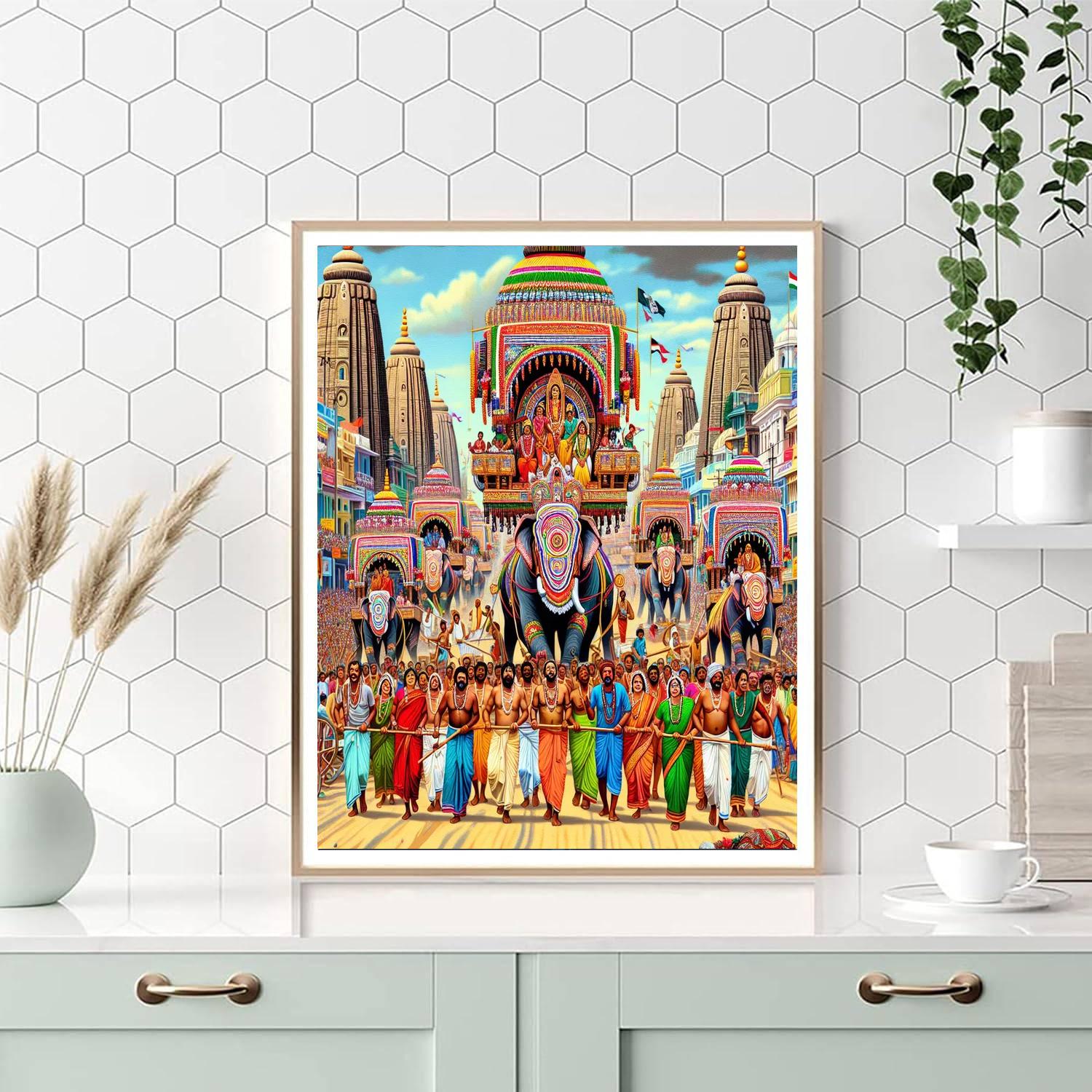 Rath Yatra Festival - Puri, India Painting Number Kit