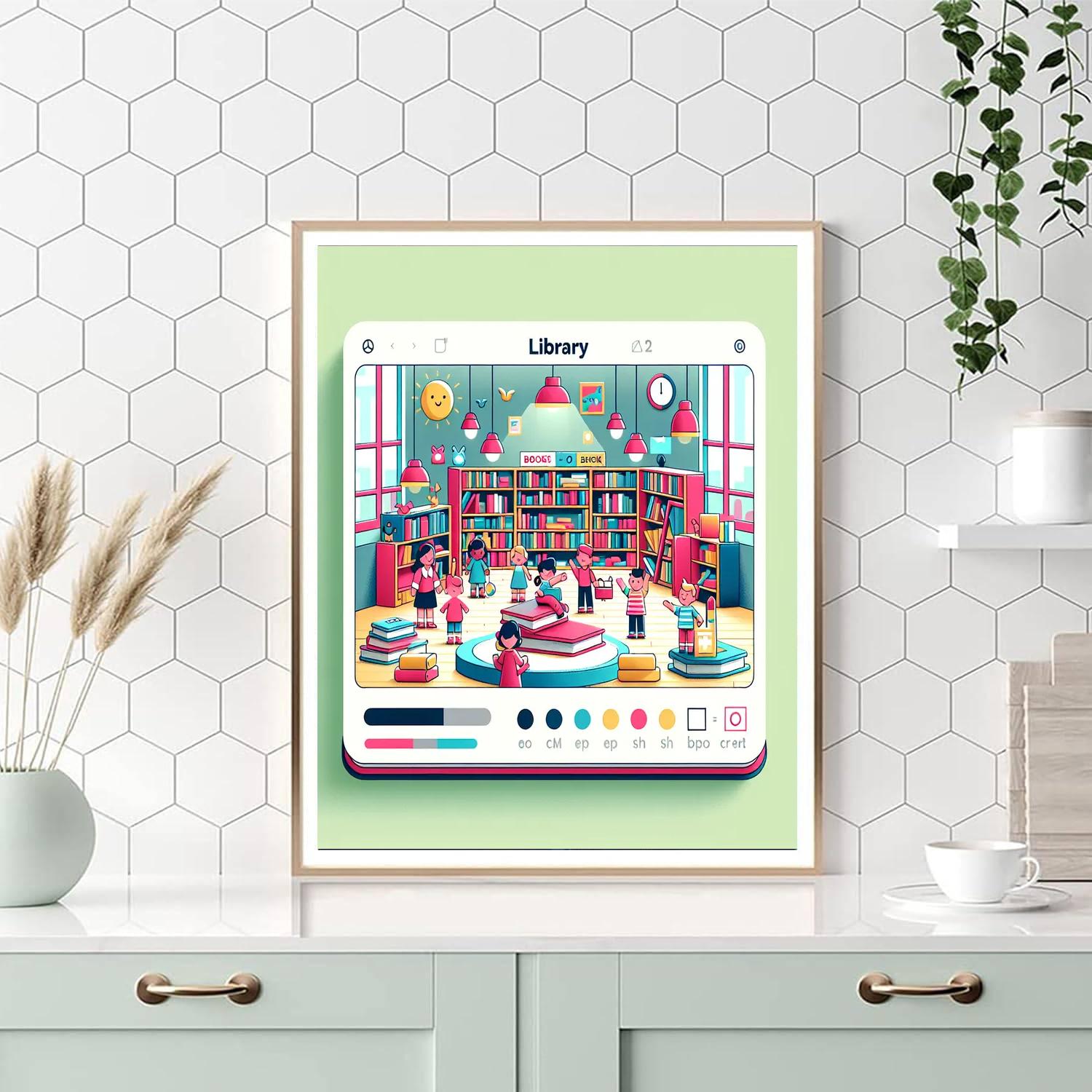 Lively Library Adventure Paint By Numbers Art