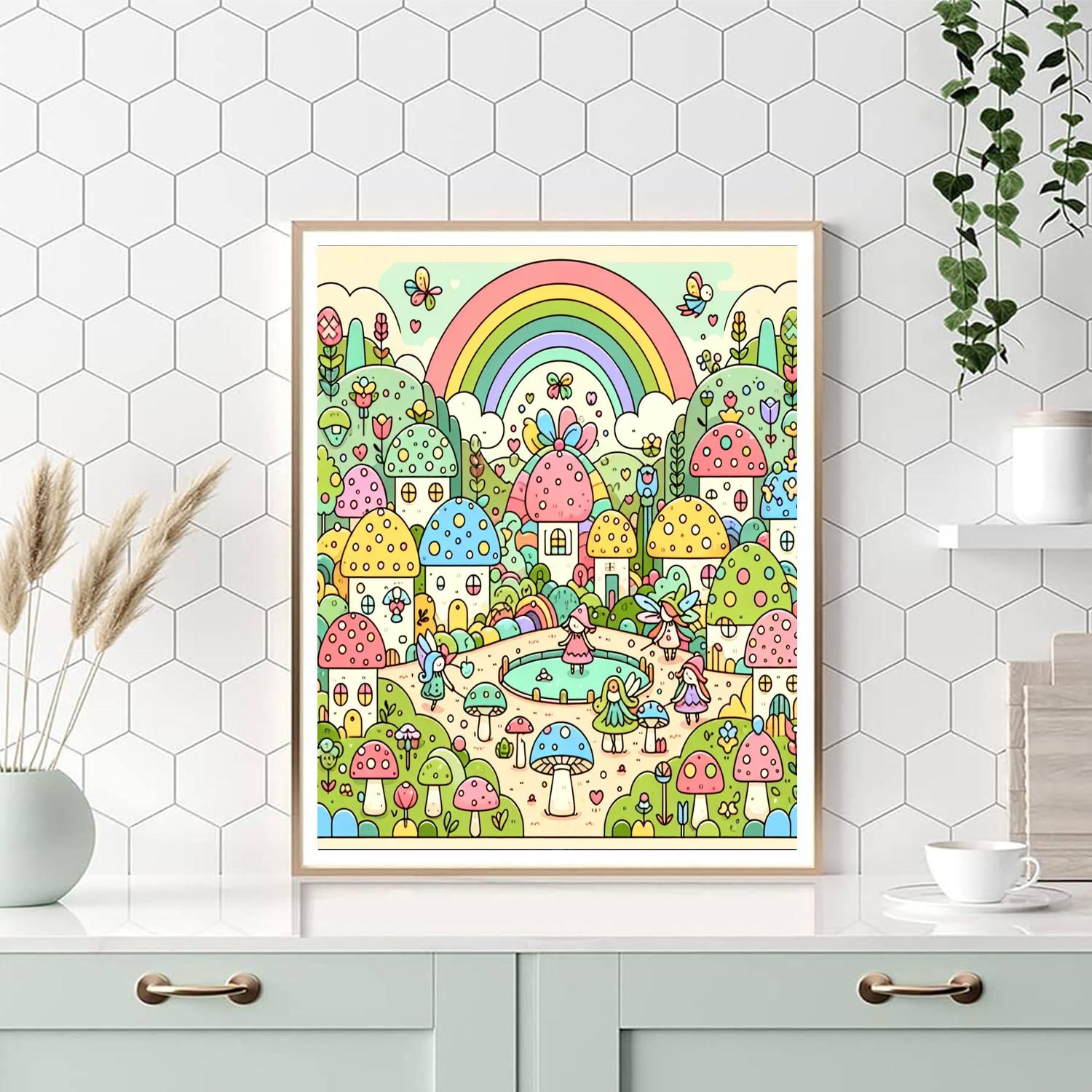 Artistic Fairy Village Paint By Color