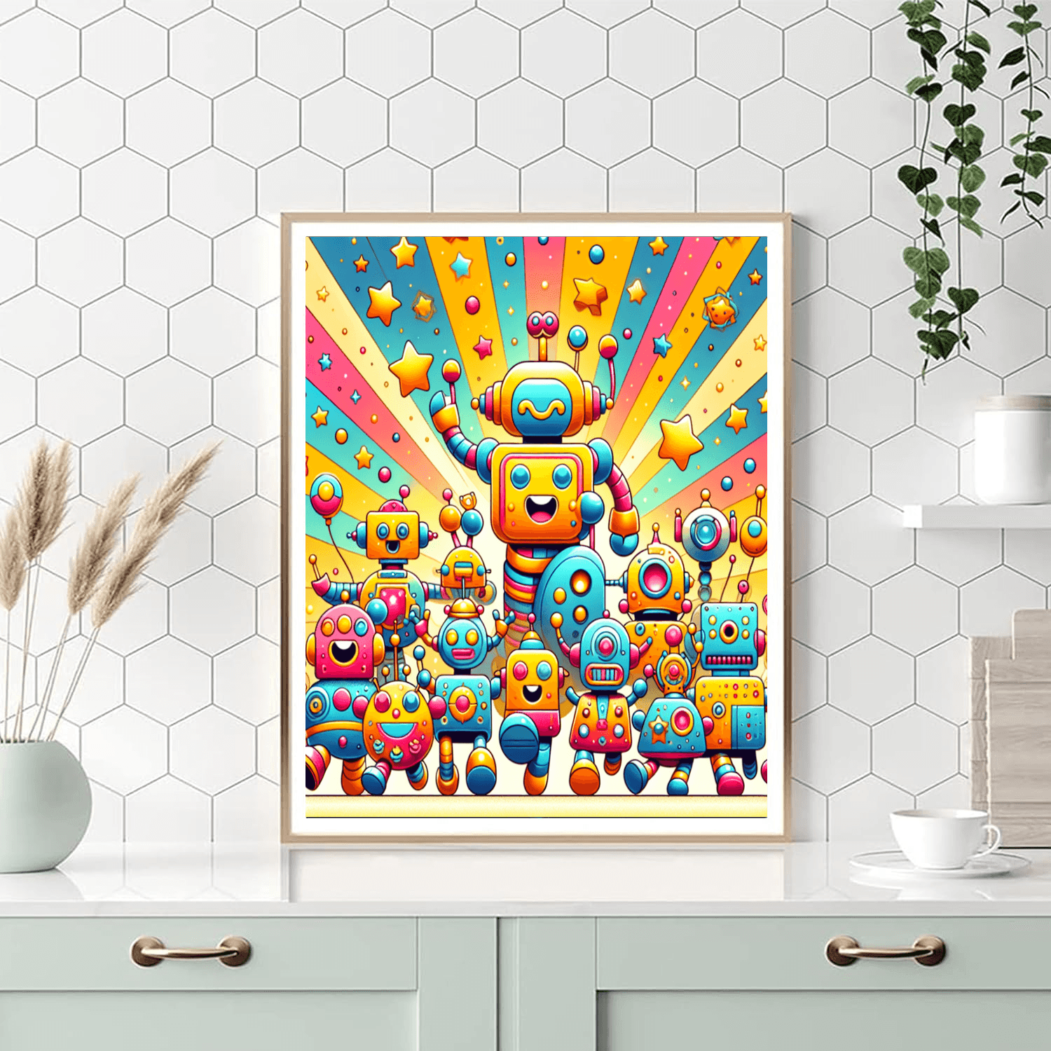 Whimsical Robot Parade Paint By Numbers