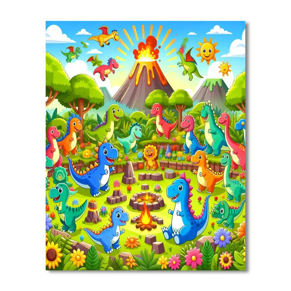 Dino Day Out Painting Number Kit