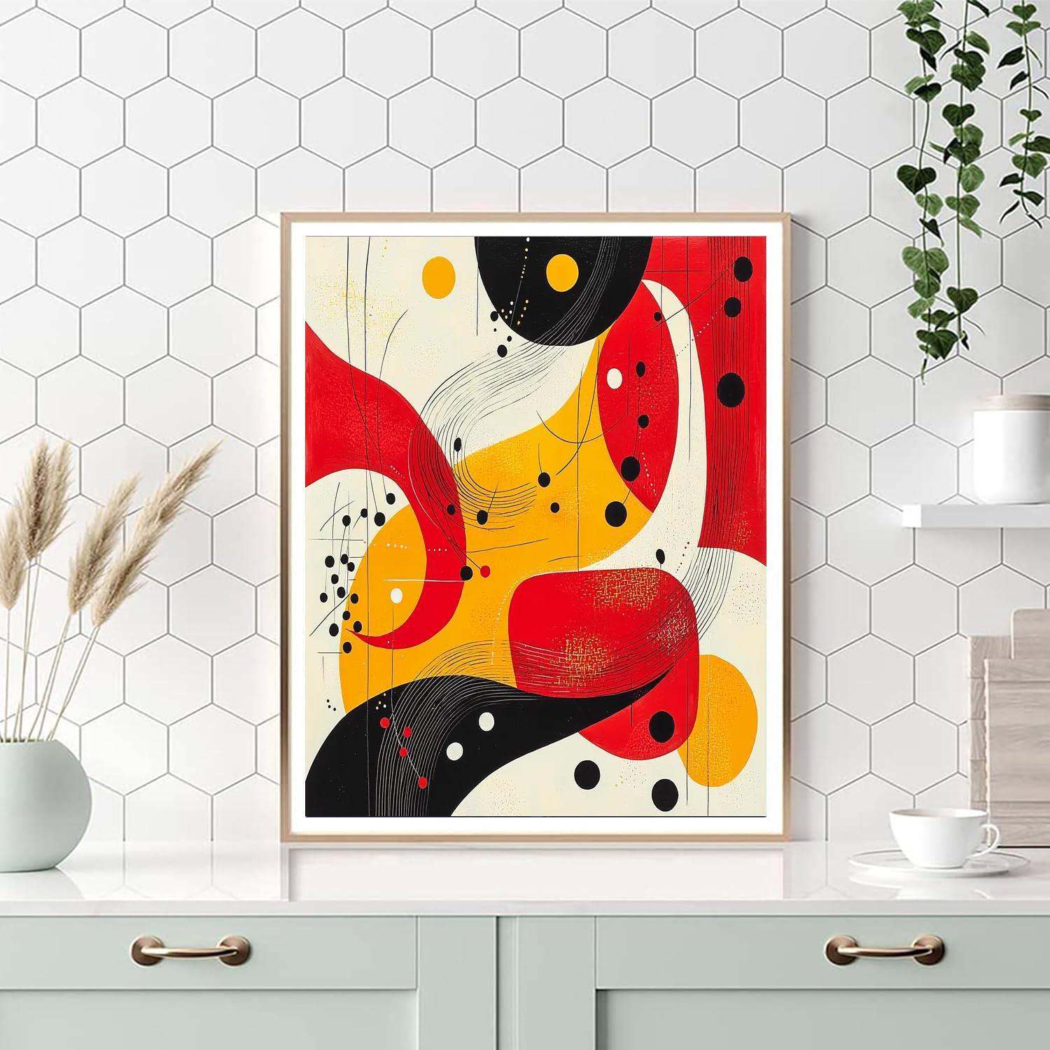 Joan Miró Inspired Whimsical Symphony  Number Painting