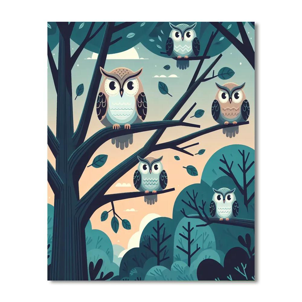 Wise Owls Numbered Painting Kits