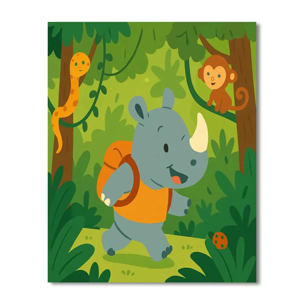Jungle Explorer Rhino Paint By Color