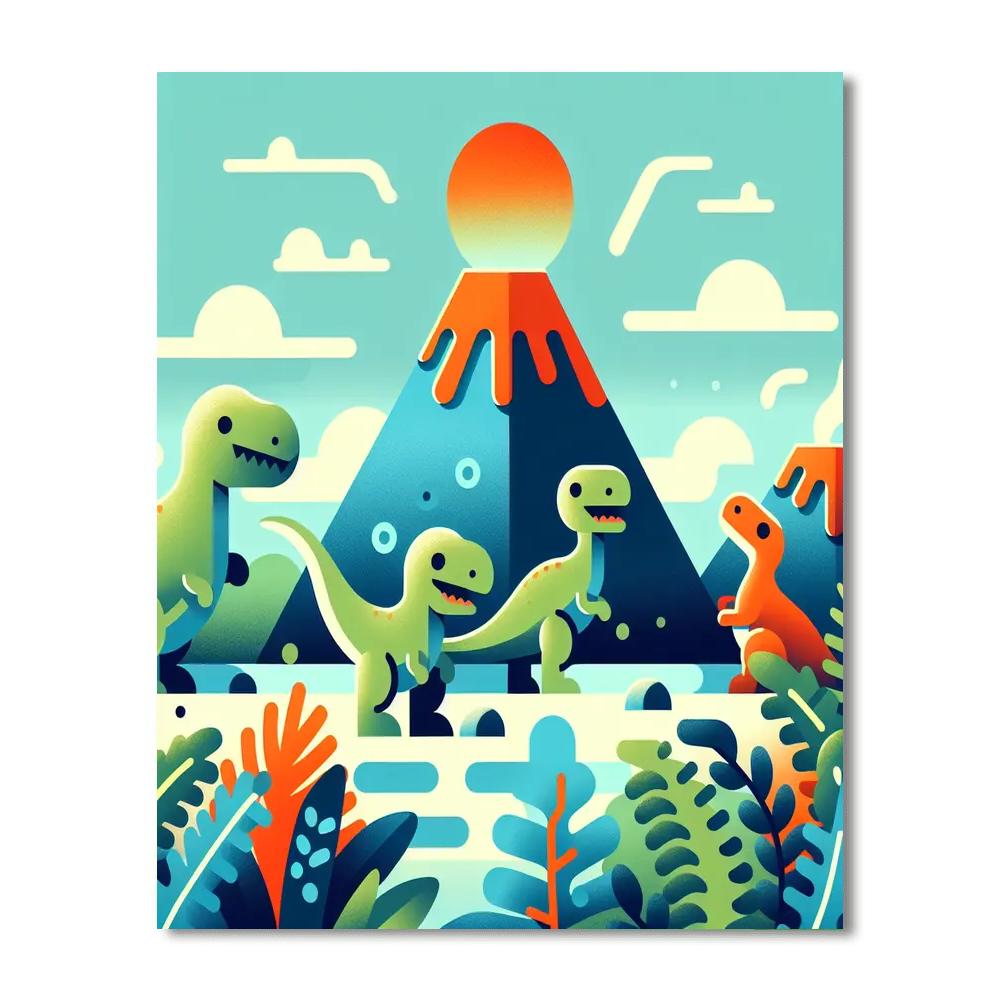 Charming Dinosaur Discovery Number Painting