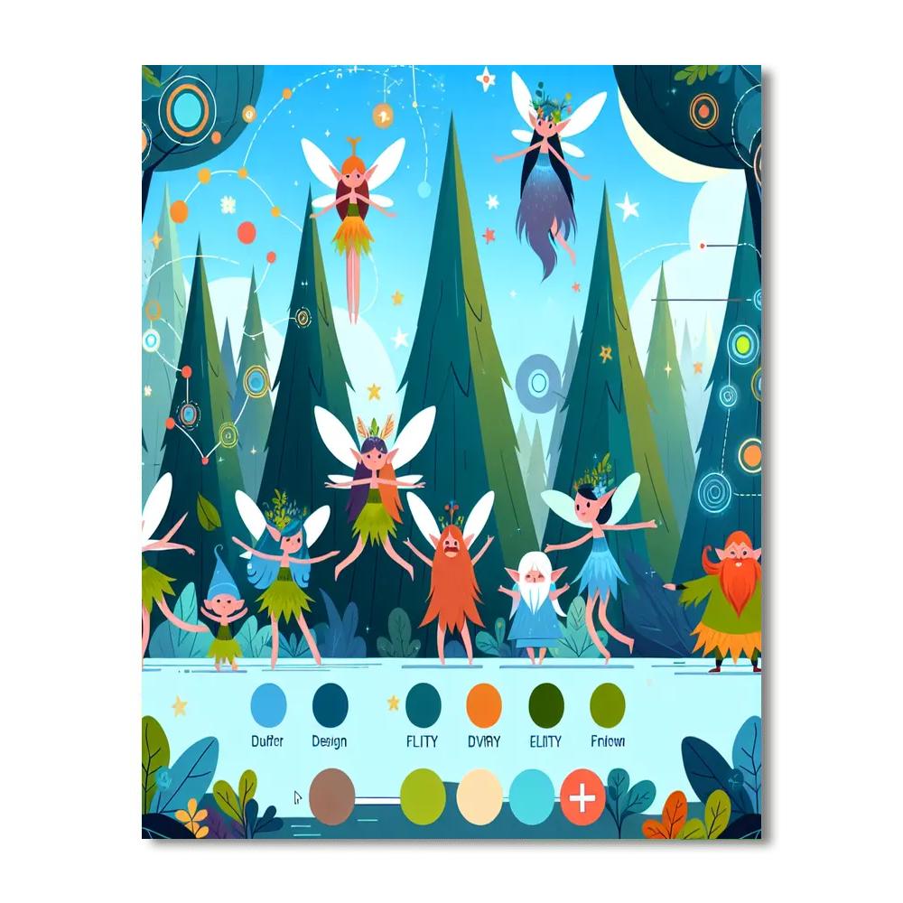 Fairy Tale Forest Fiesta Paint By Numbers Art