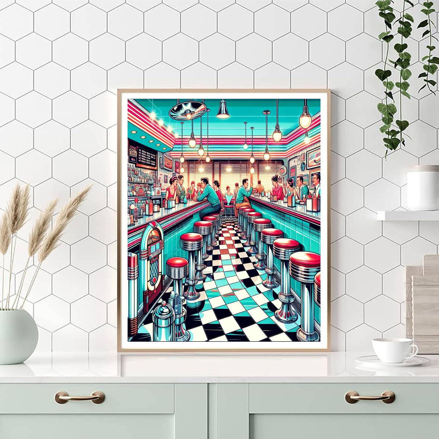 Retro Diners And Drive-ins Painting By Numbers Kit