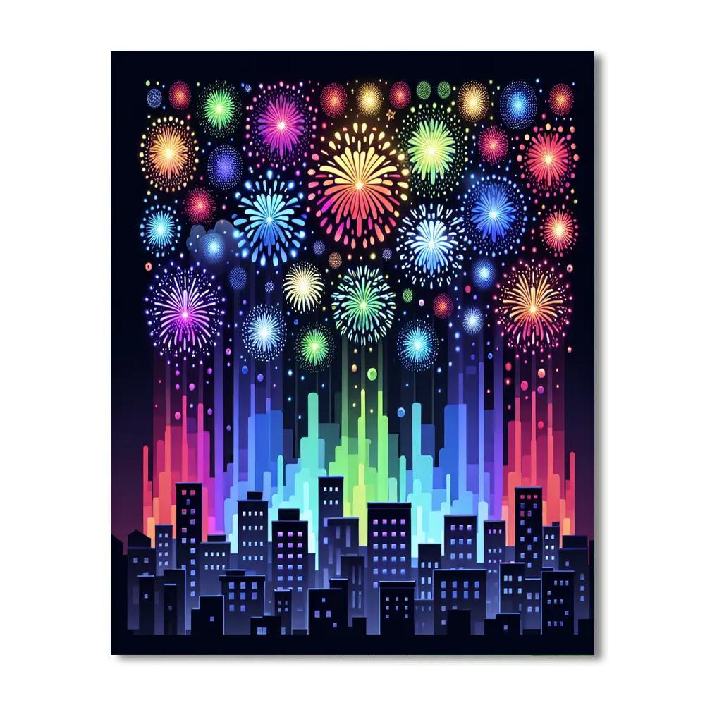 Brilliant Fireworks Show Paint By Numbers