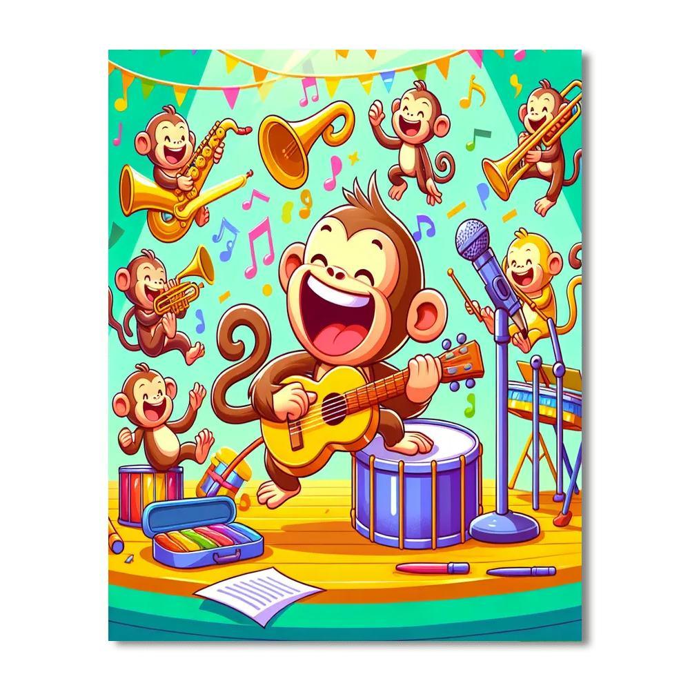 Musical Monkey Numbered Painting Kits