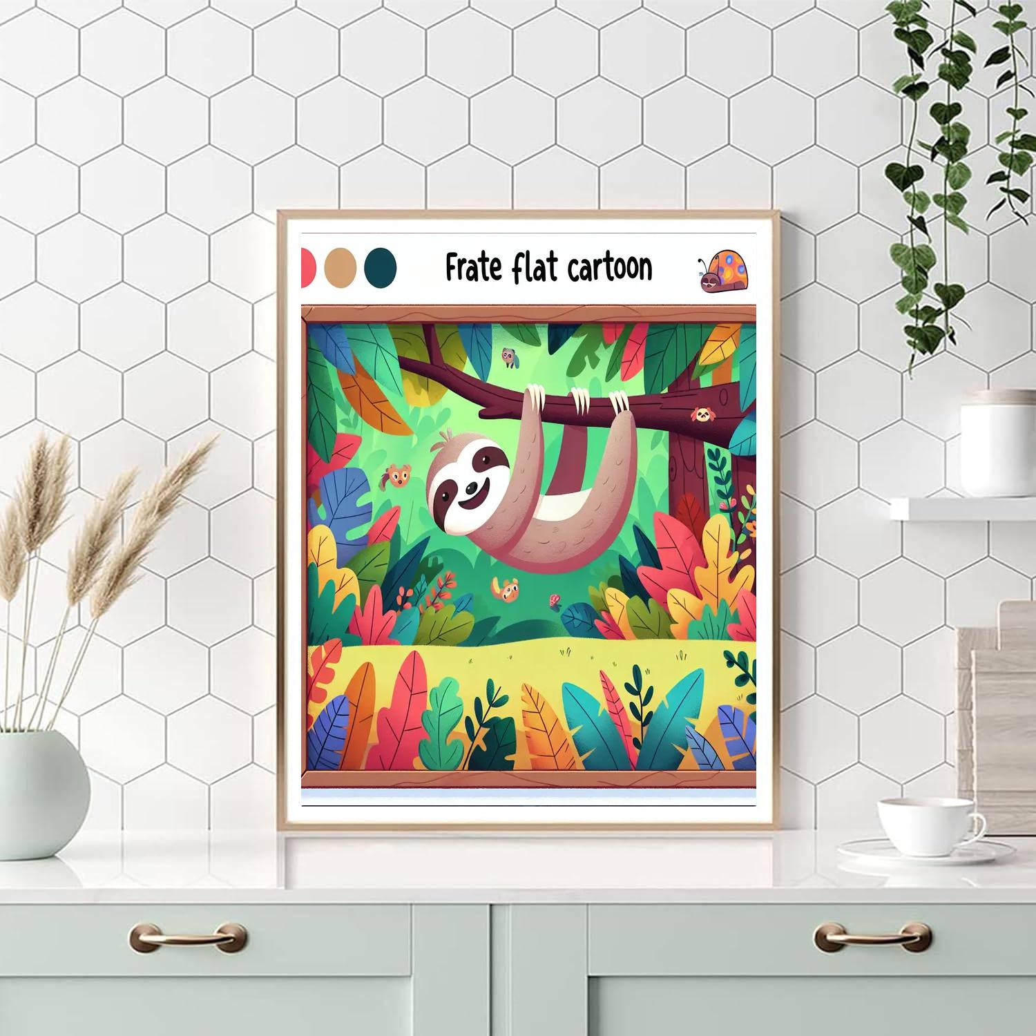 Rainforest Adventure Sloth Number Painting