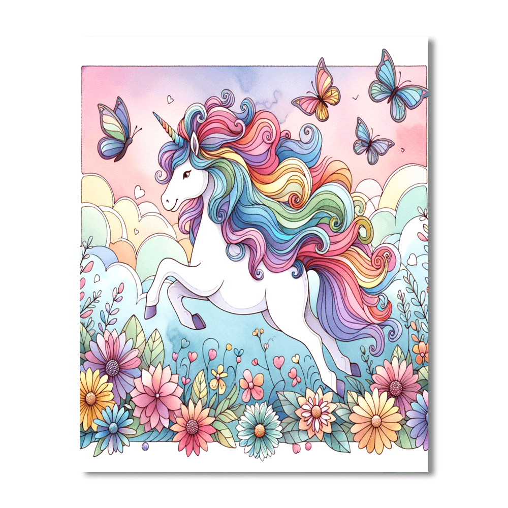 Joyful Unicorn Painting By Numbers Kit