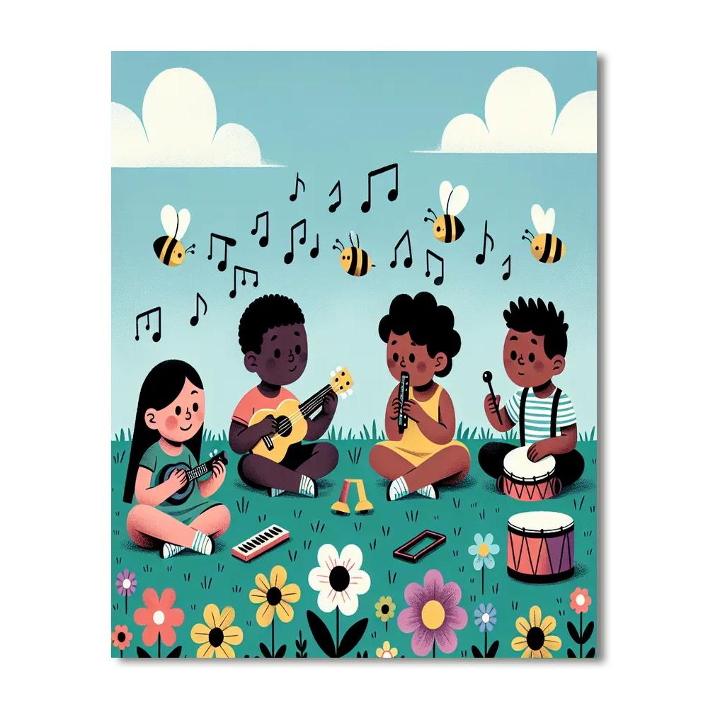 Melodic Meadow Symphony Number Painting