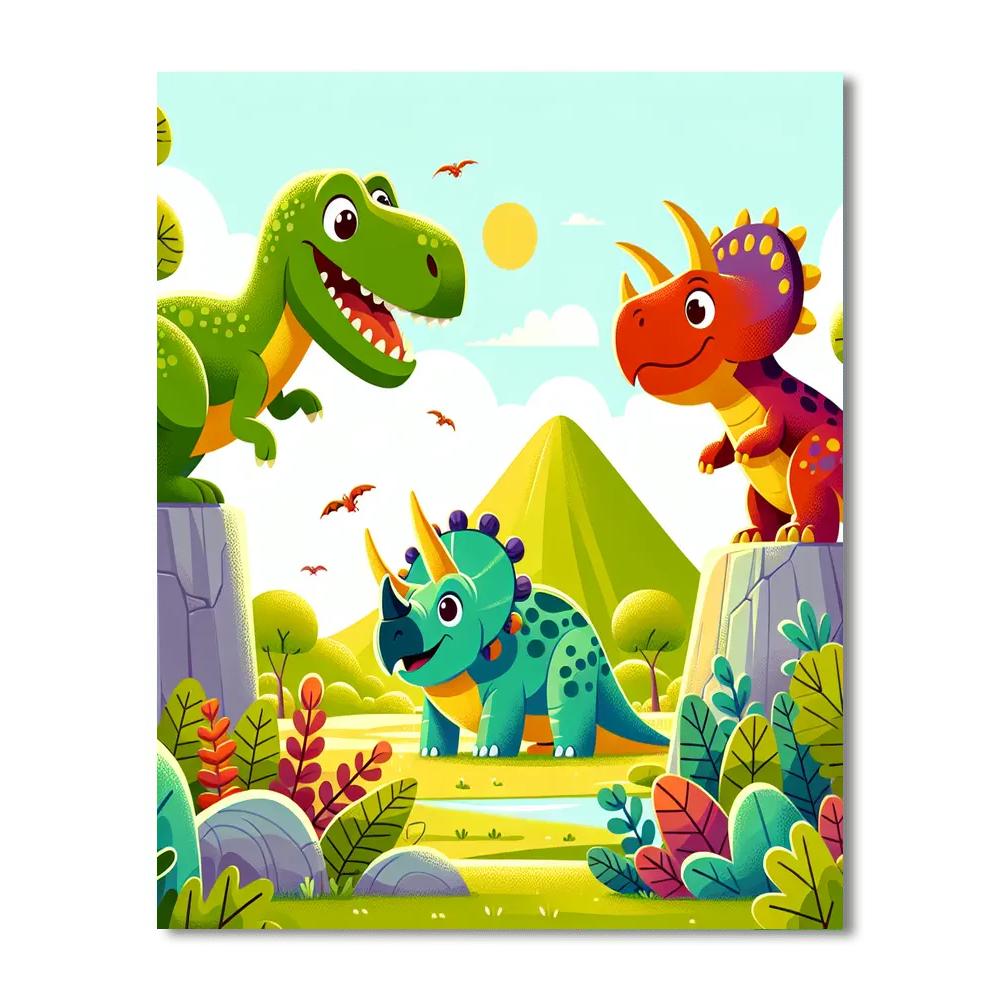 Dino World Exploration Numbered Painting Kits