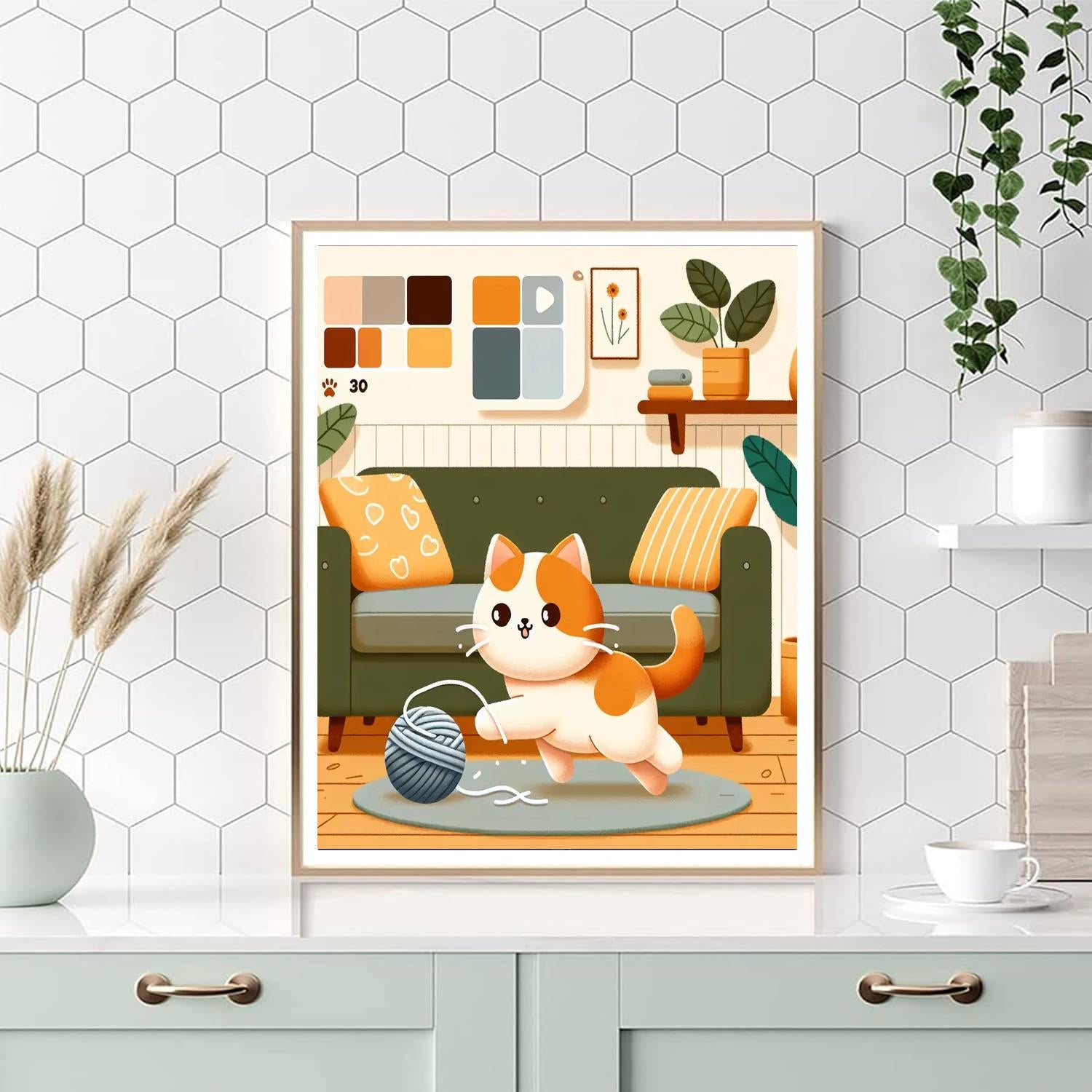 Clever Cat Caper Number Painting