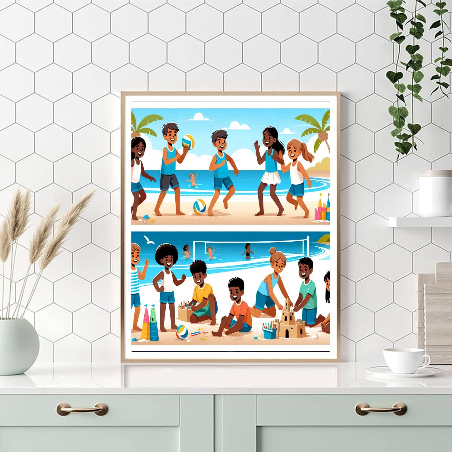 Festive Beach Bash Number Painting