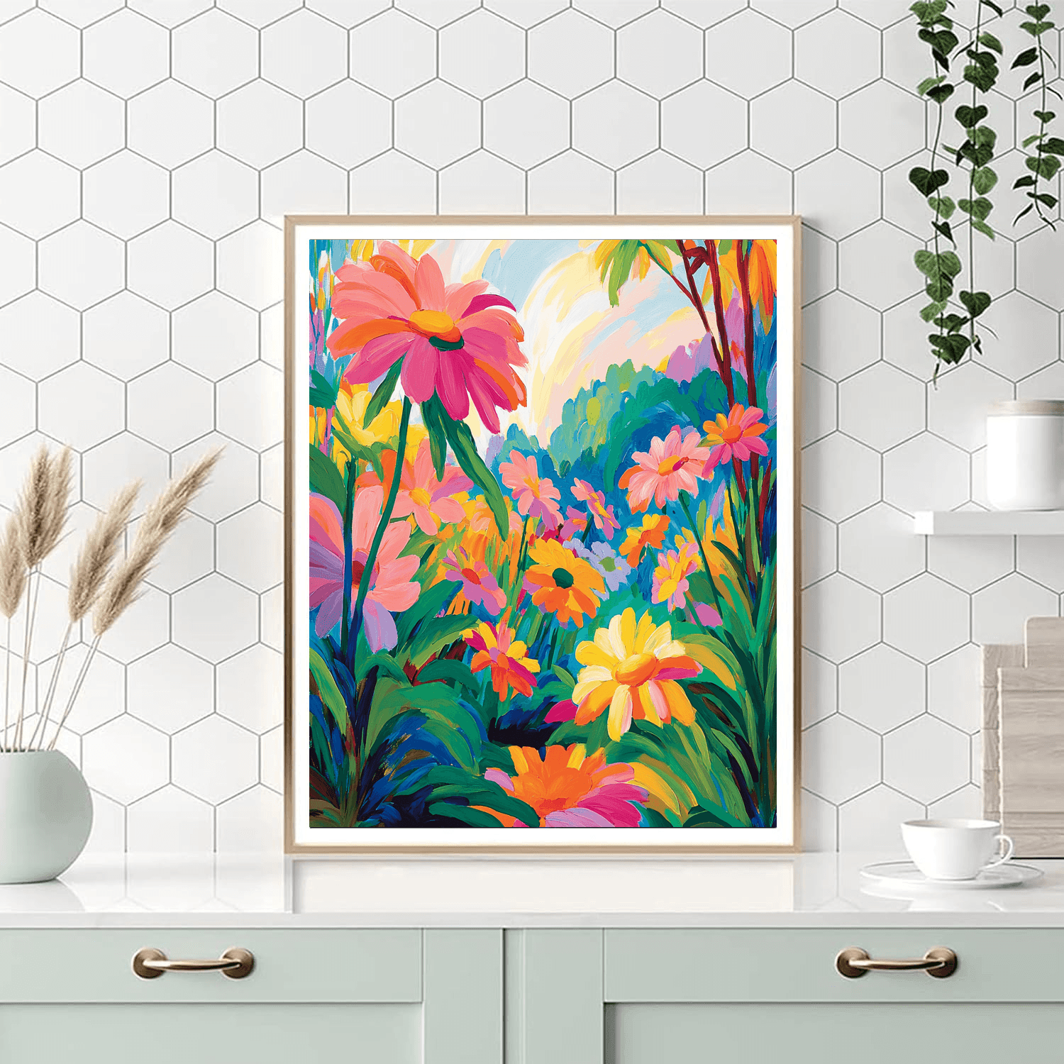 Peter Max Inspired Ethereal Garden Dreams  Painting By Numbers Kit