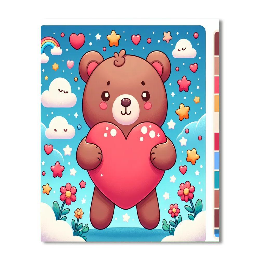 Cuddly Bear Hug DIY Paint By Numbers