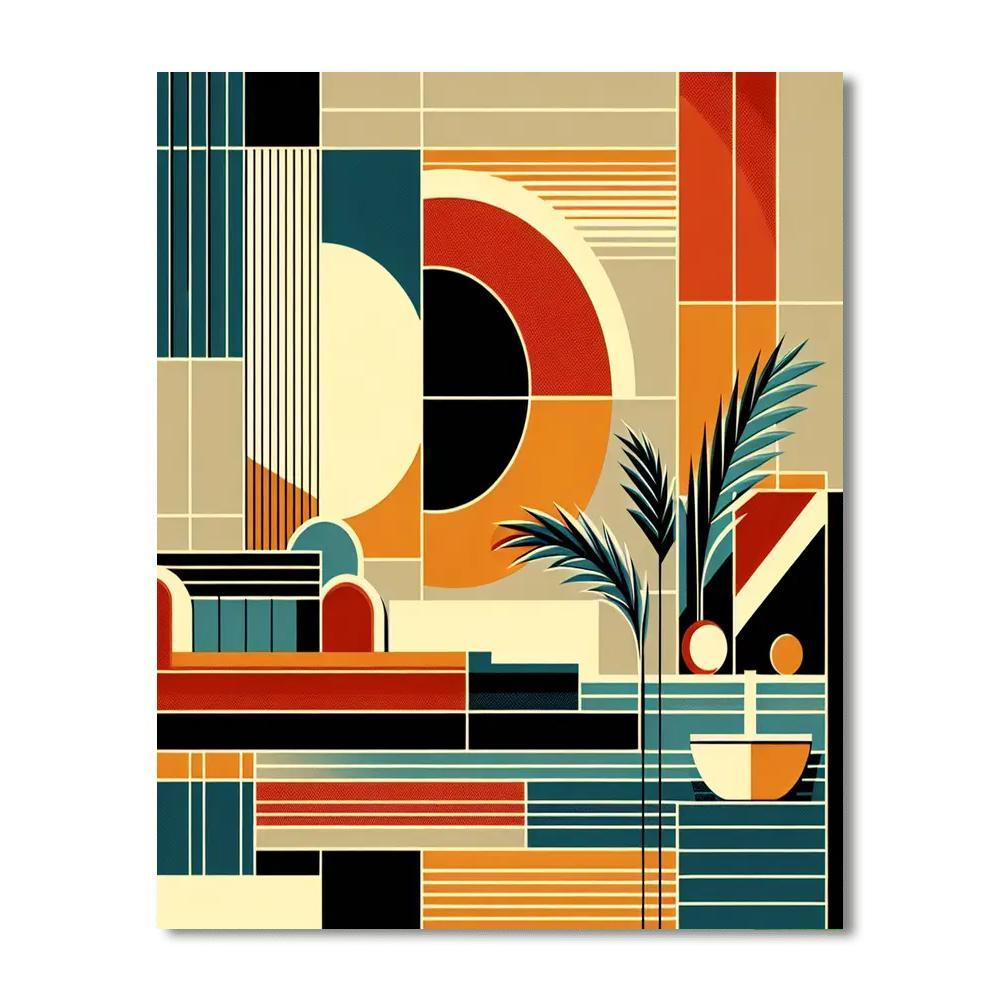 Mid-century Modern Abstract DIY Paint By Numbers