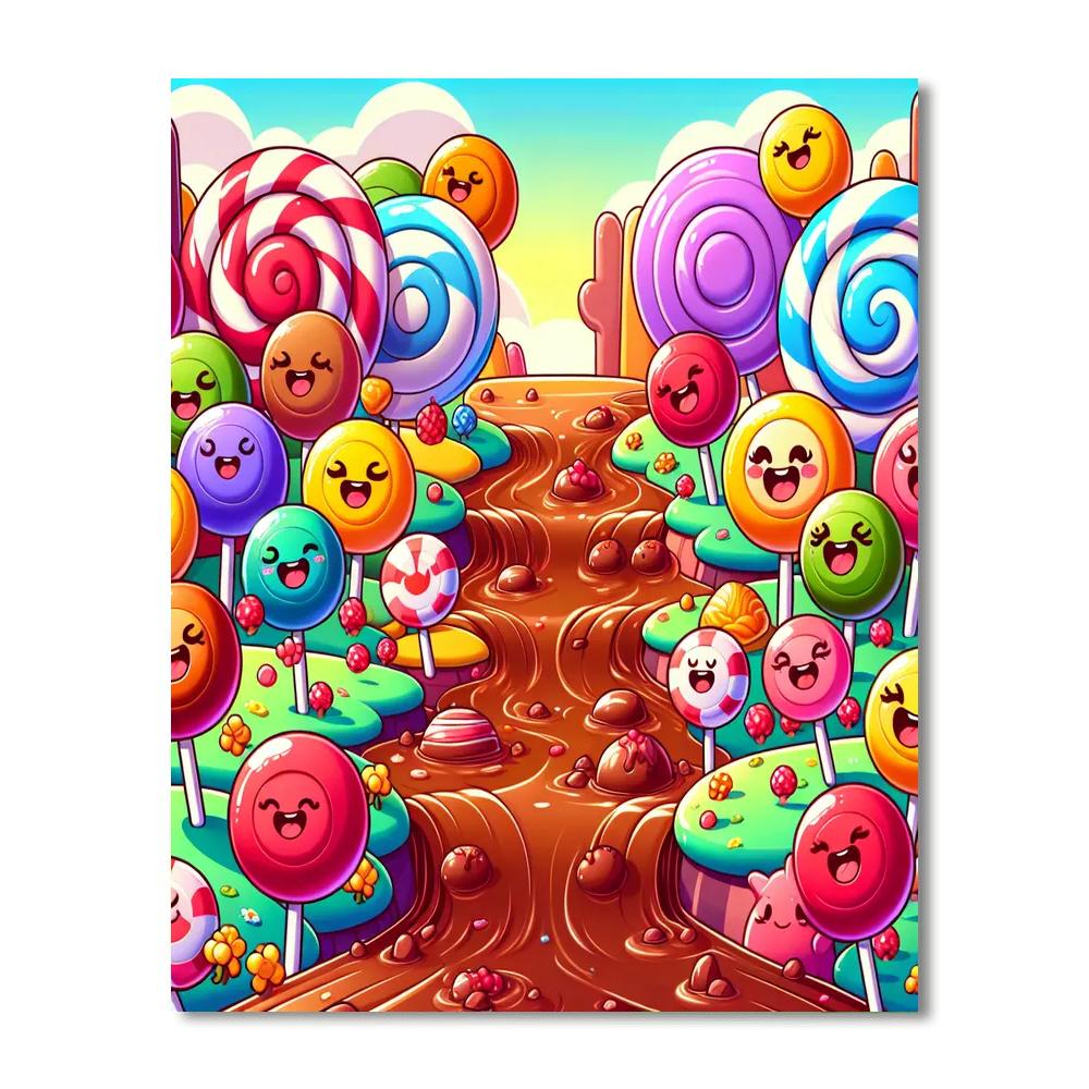 Sweet Adventure In Candyland Numbered Painting Kits