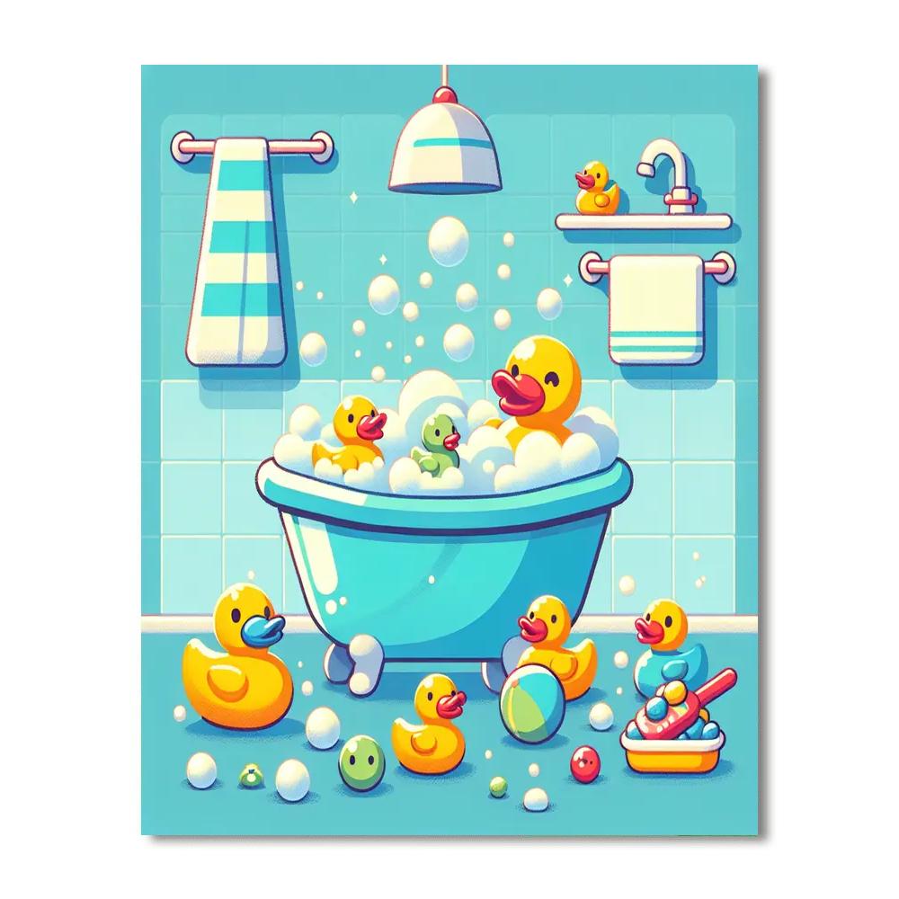 Bubbly Bathtime Bonanza Painting By Numbers Kit
