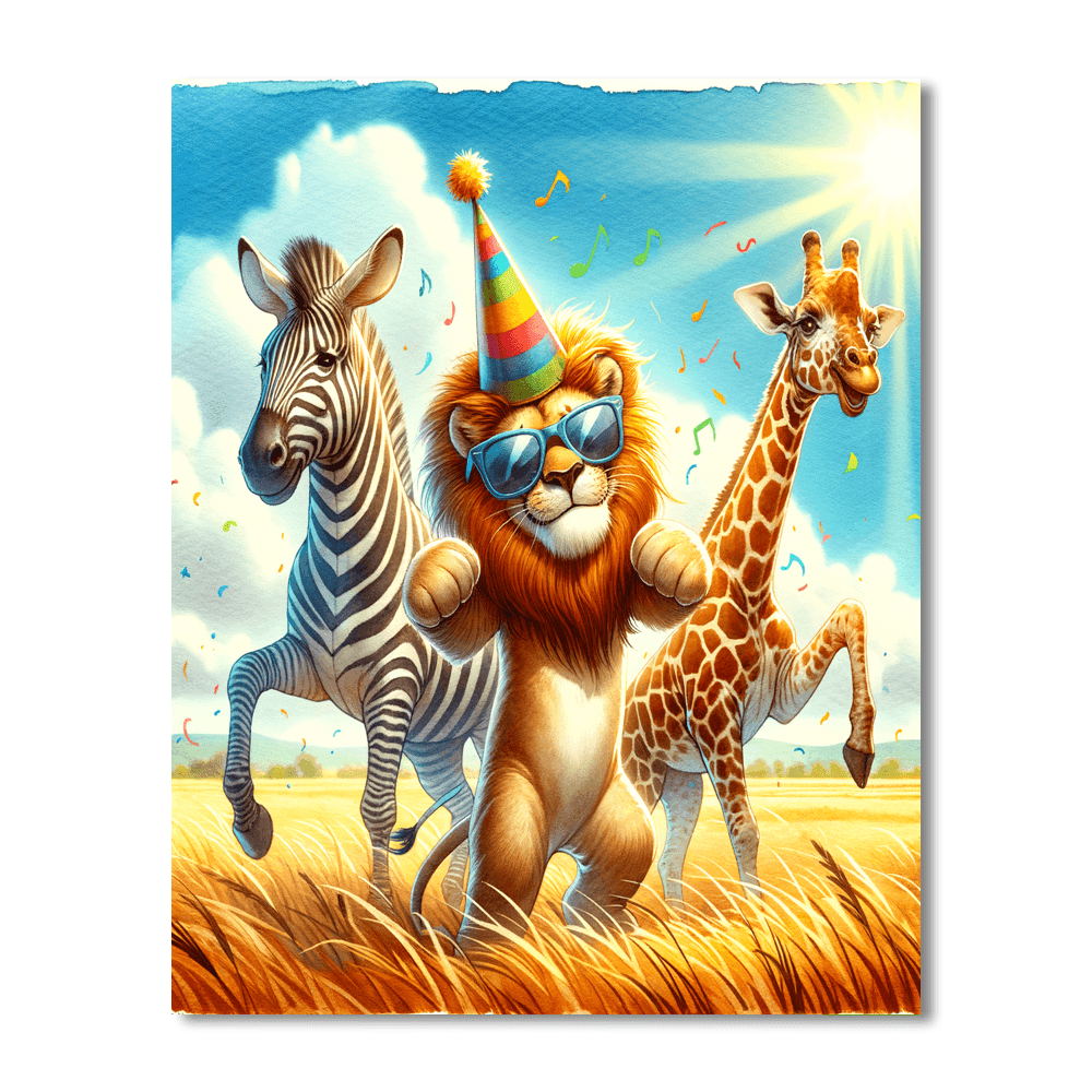 Funny Safari Animals Paint By Numbers