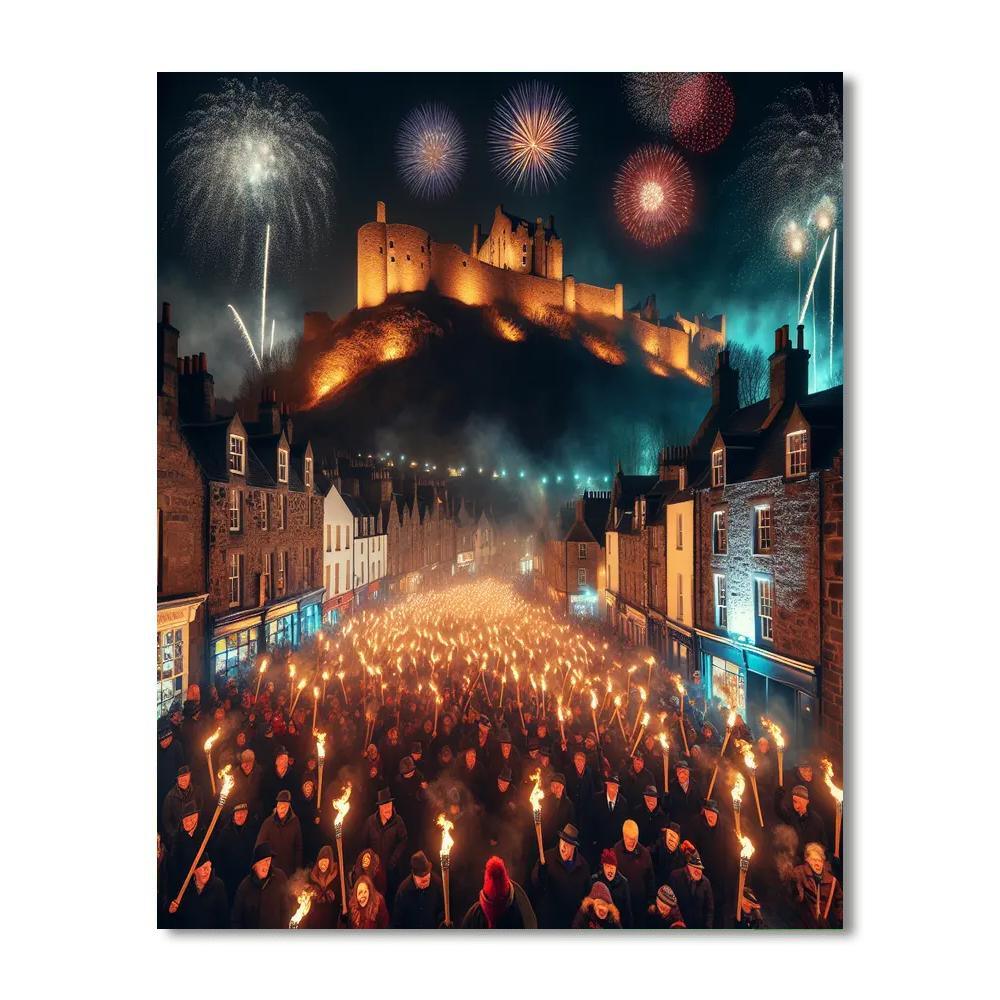 Hogmanay New Year Festival - Scotland Paint By Numbers Art