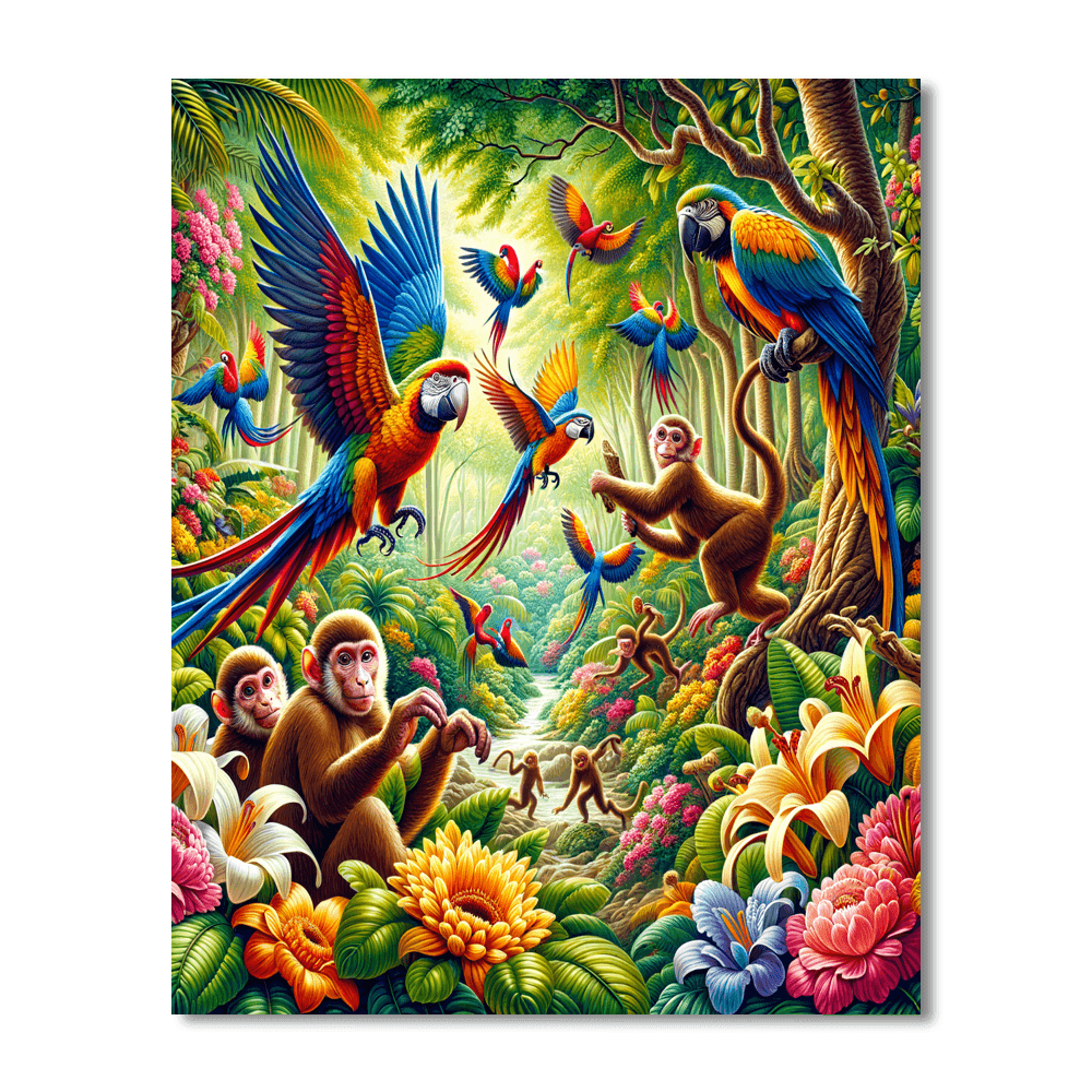 Colorful Jungle Fiesta DIY Paint By Numbers