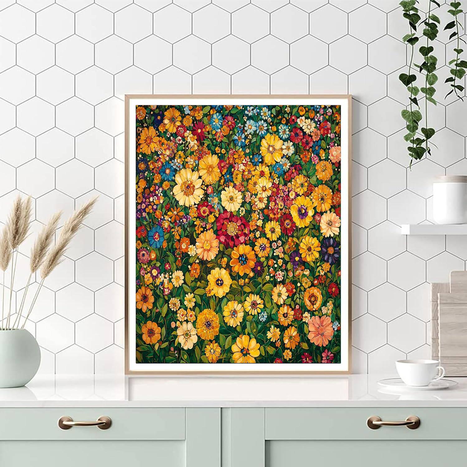 Gustav Klimt Inspired Breezy Blooms  DIY Paint By Numbers