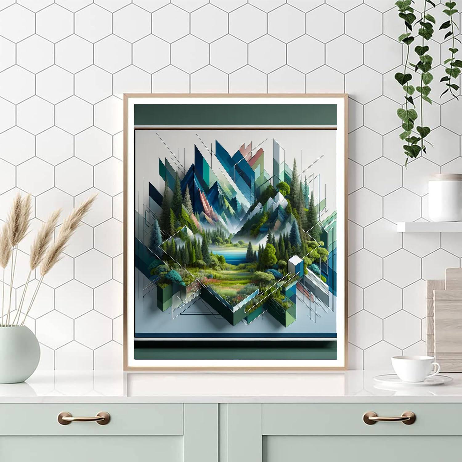 Geometric Nature Fusion Paint By Numbers Art