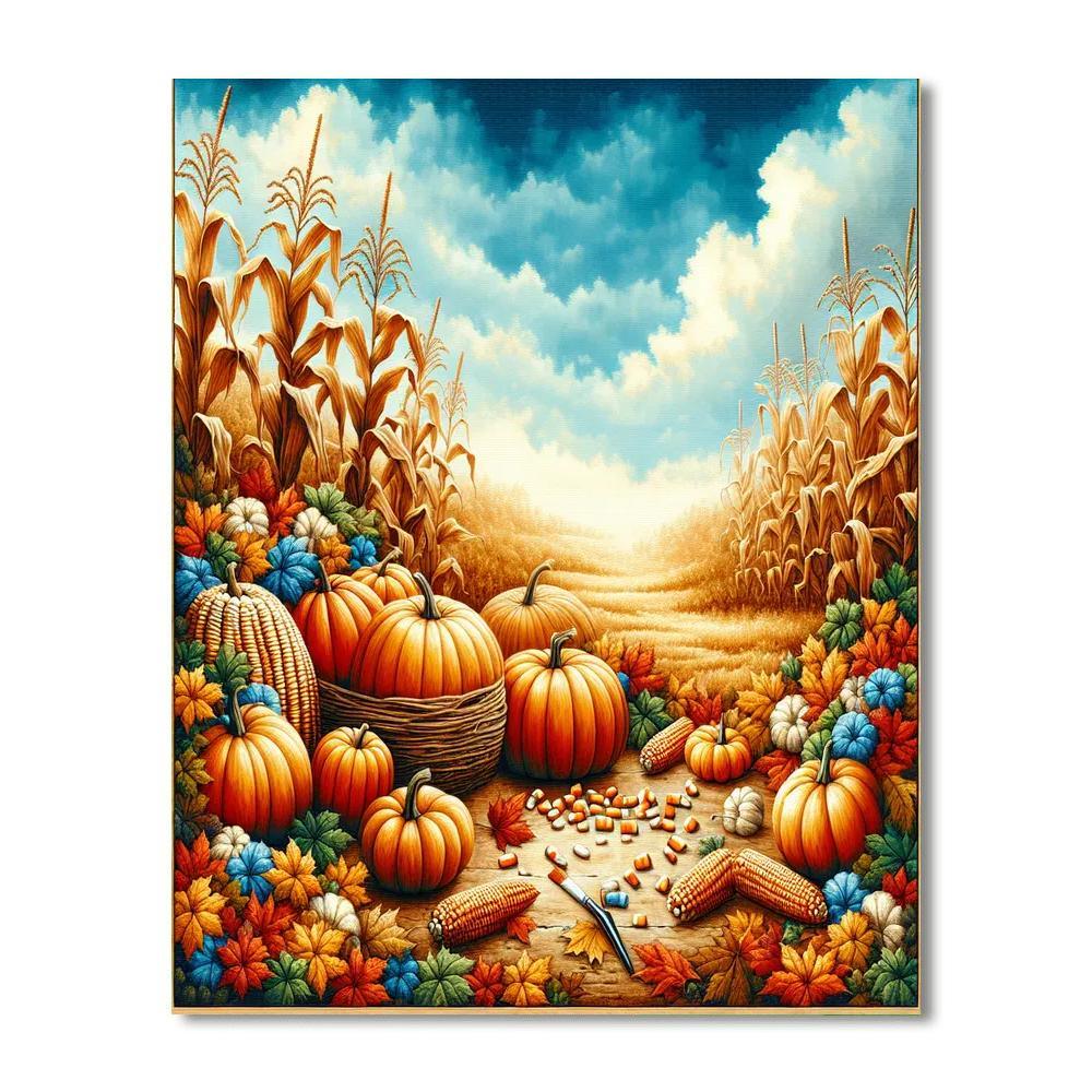 Cheerful Autumn Harvest Painting By Numbers Kit