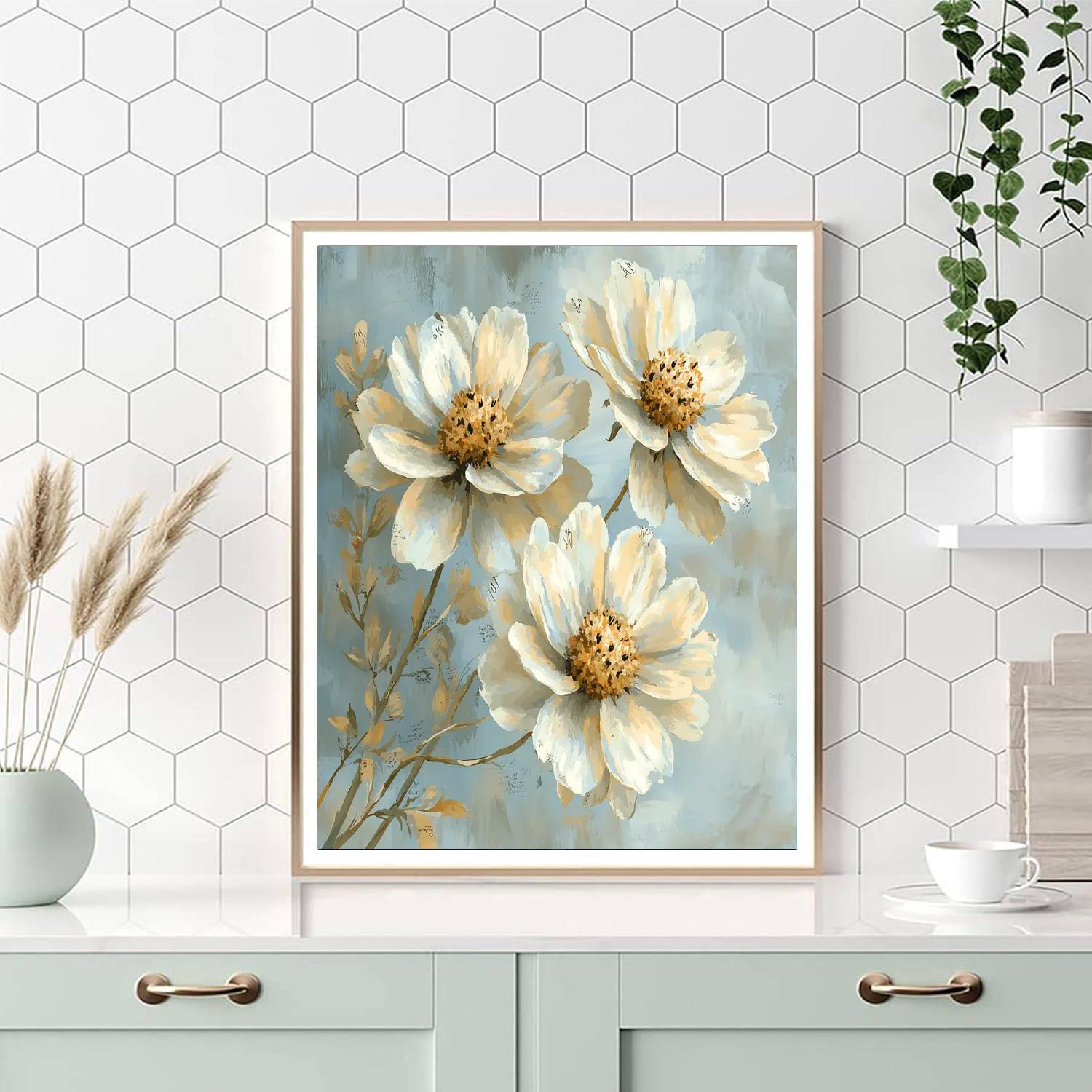 Leonardo Da Vinci Inspired Harmony Of Petals  Paint By Numbers Art