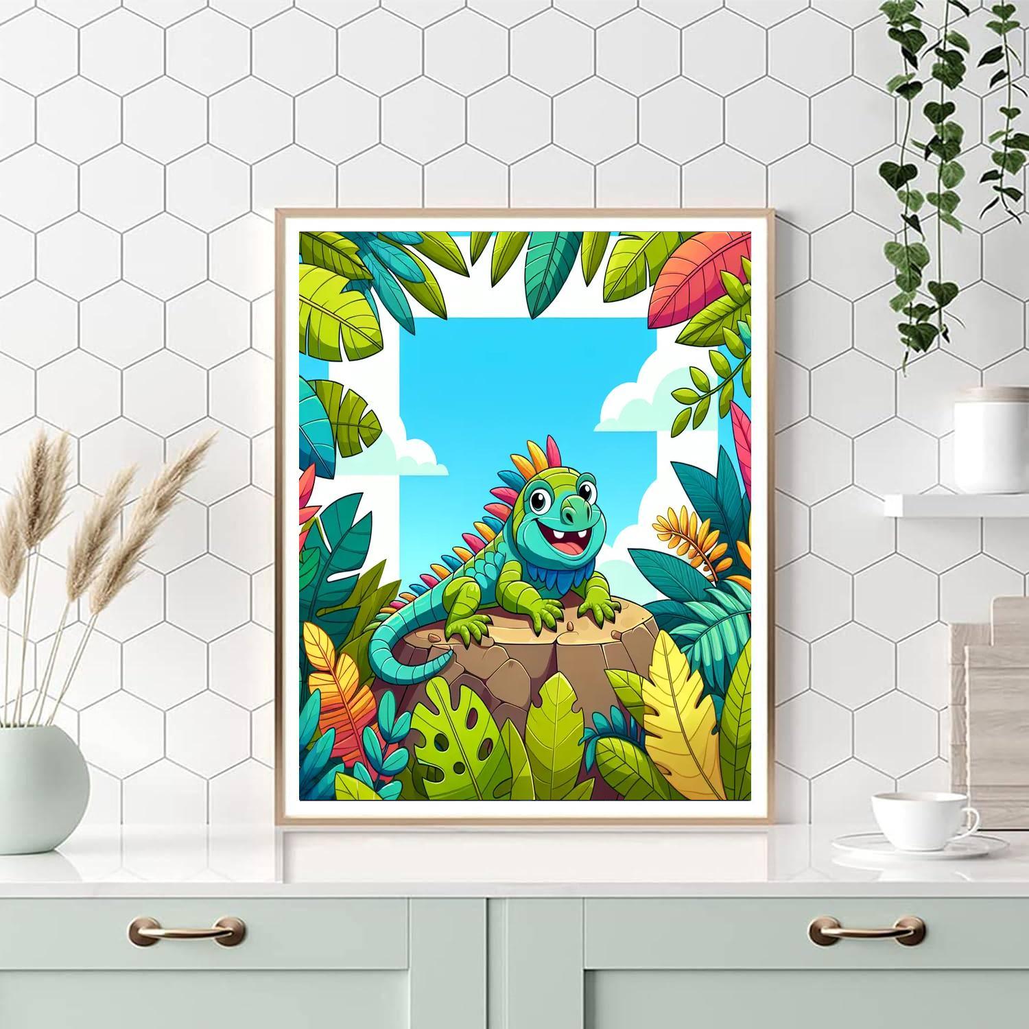 Incredible Iguana Numbered Painting Kits