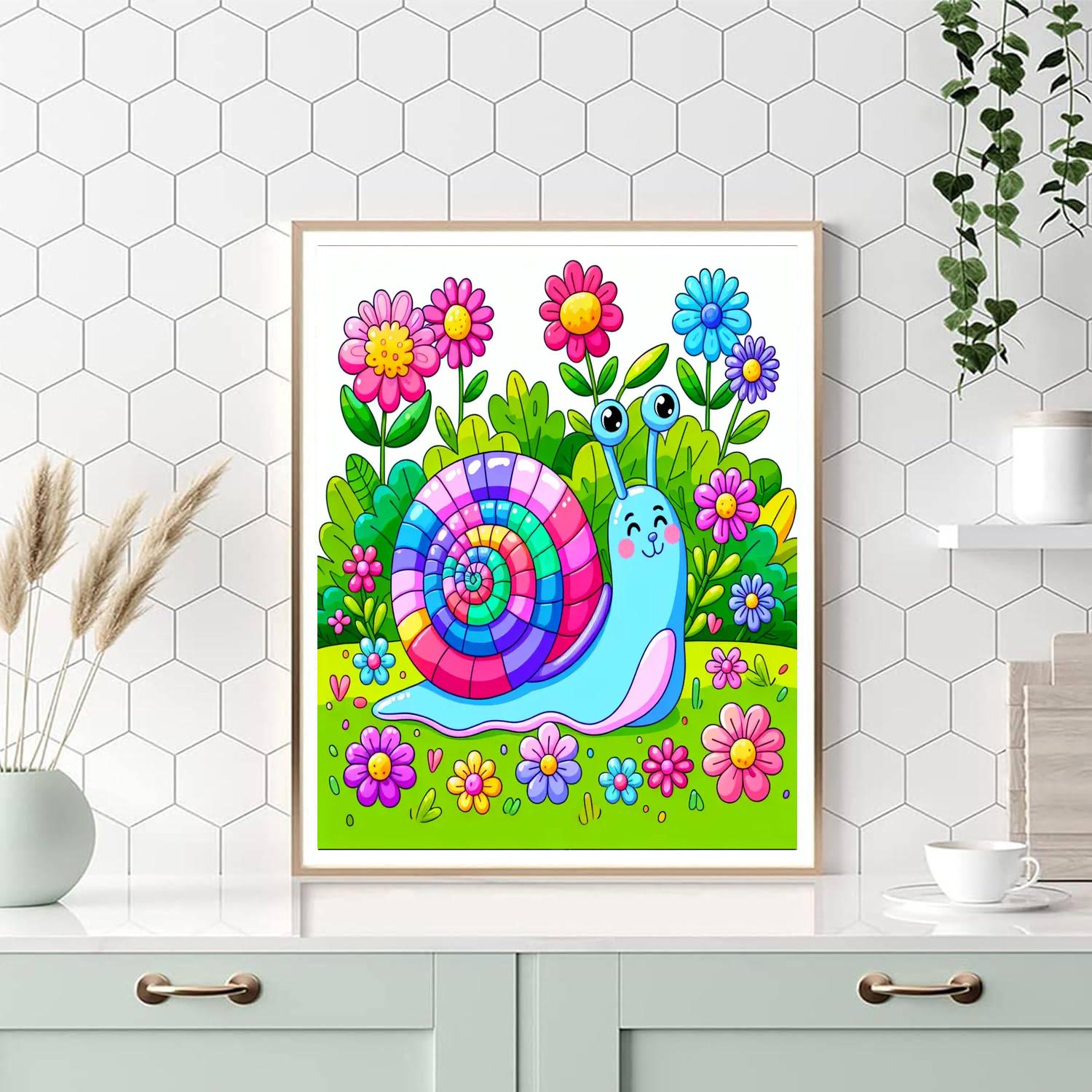 Joyful Whimsical Snail Paint By Numbers Kits