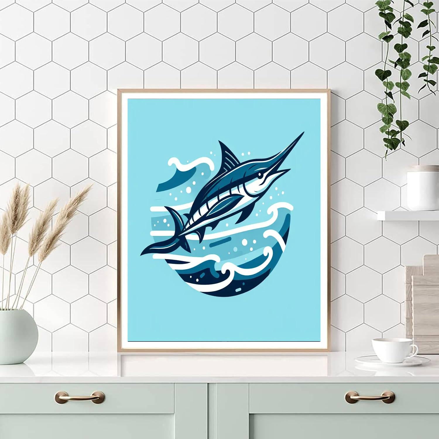 Majestic Marlin Paint By Numbers Art
