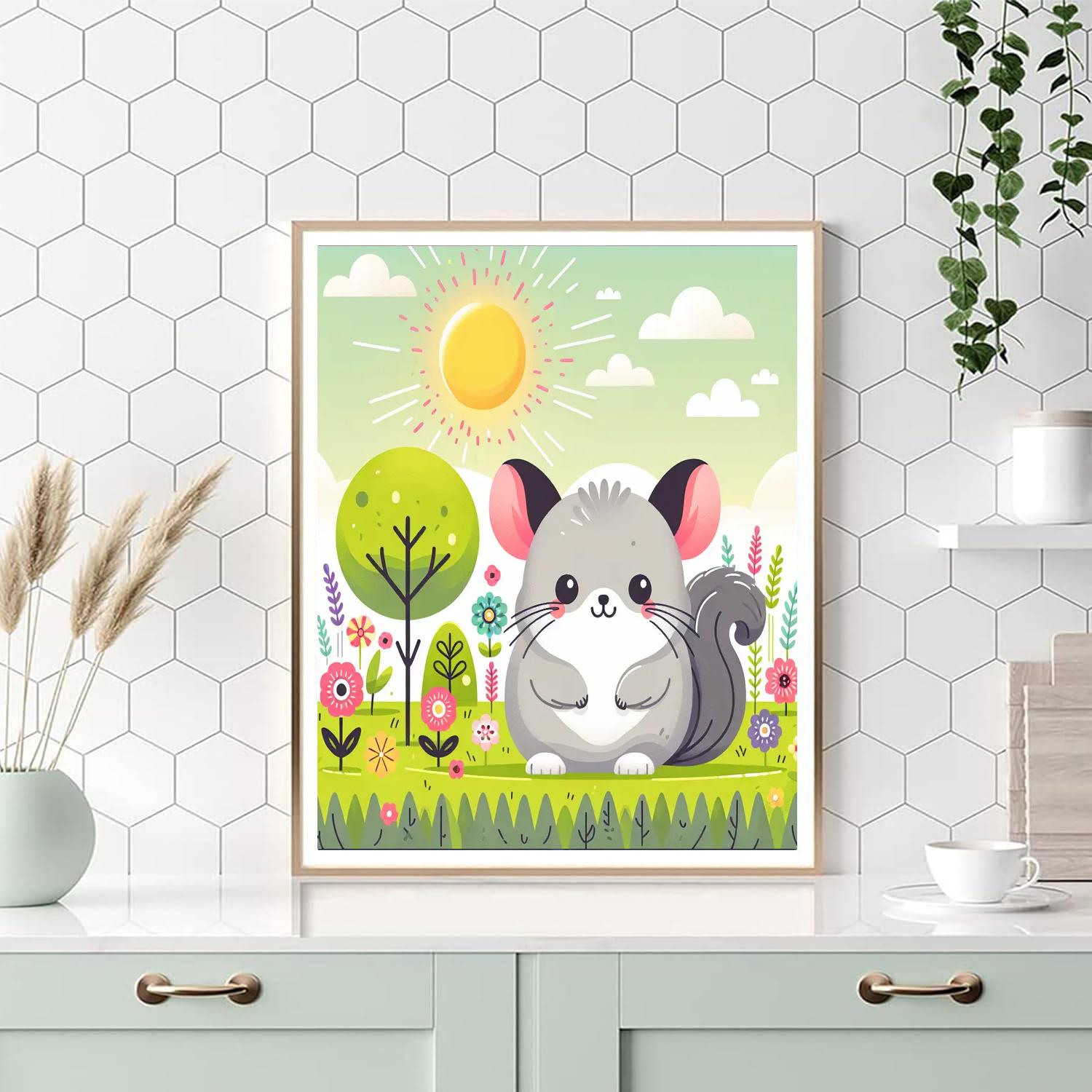 Colorful Chinchilla Painting Number Kit