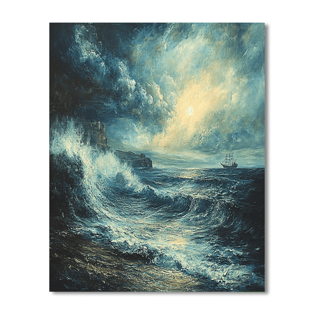 J.M.W. Turner Inspired Turner's Coastal Storm  Paint By Numbers Art