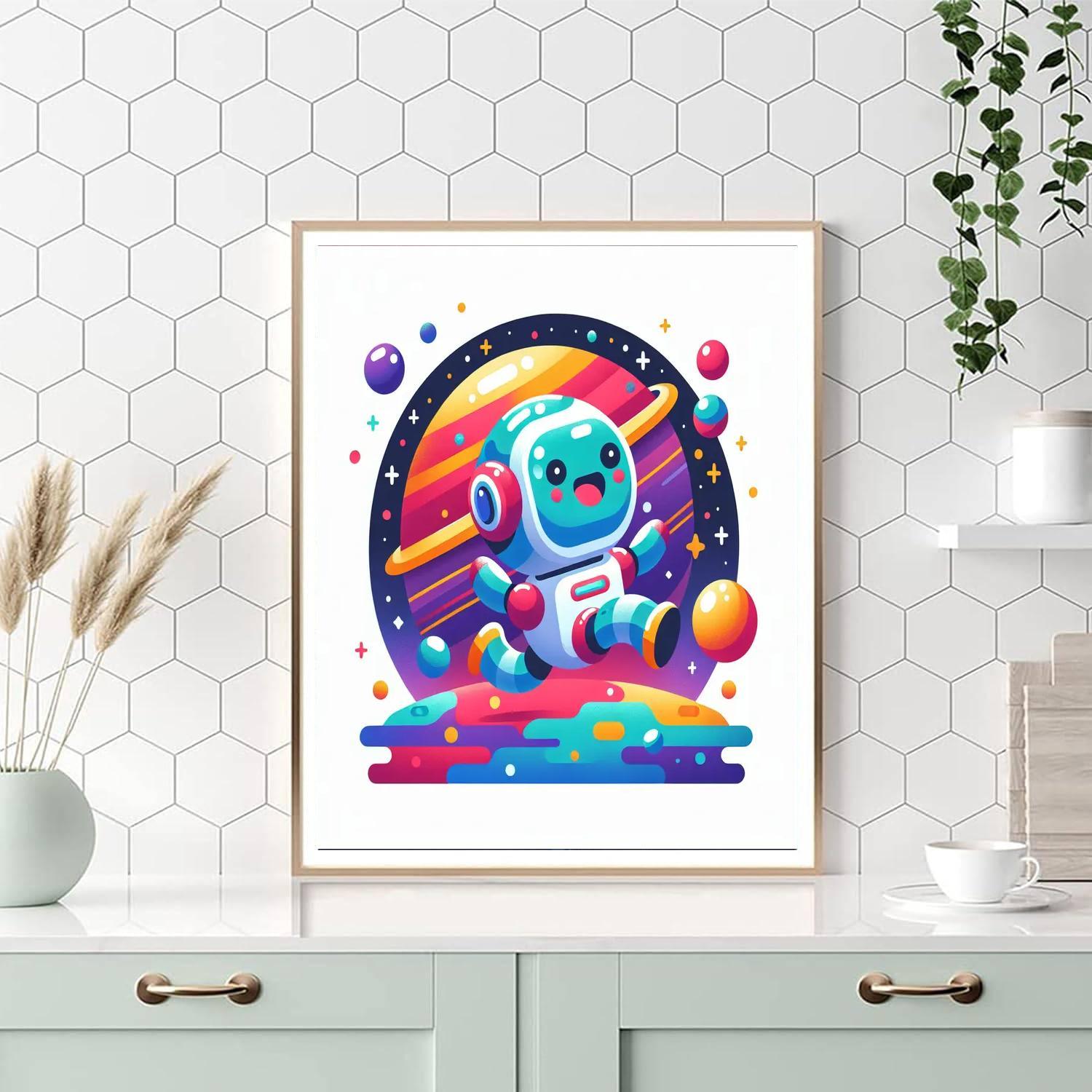Cosmic Robot Adventures Paint By Numbers Art