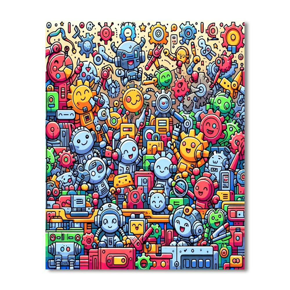 Fantastic Robots At Work Paint By Numbers