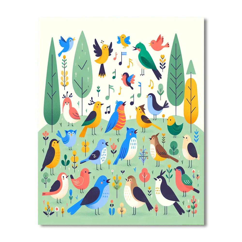 Chirpy Woodland Chorus Paint By Color
