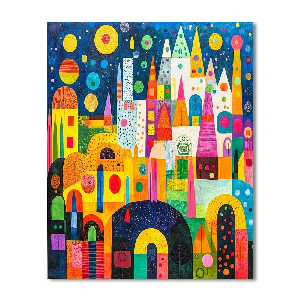 Paul Klee Inspired Euphoric Patterns  Painting Number Kit