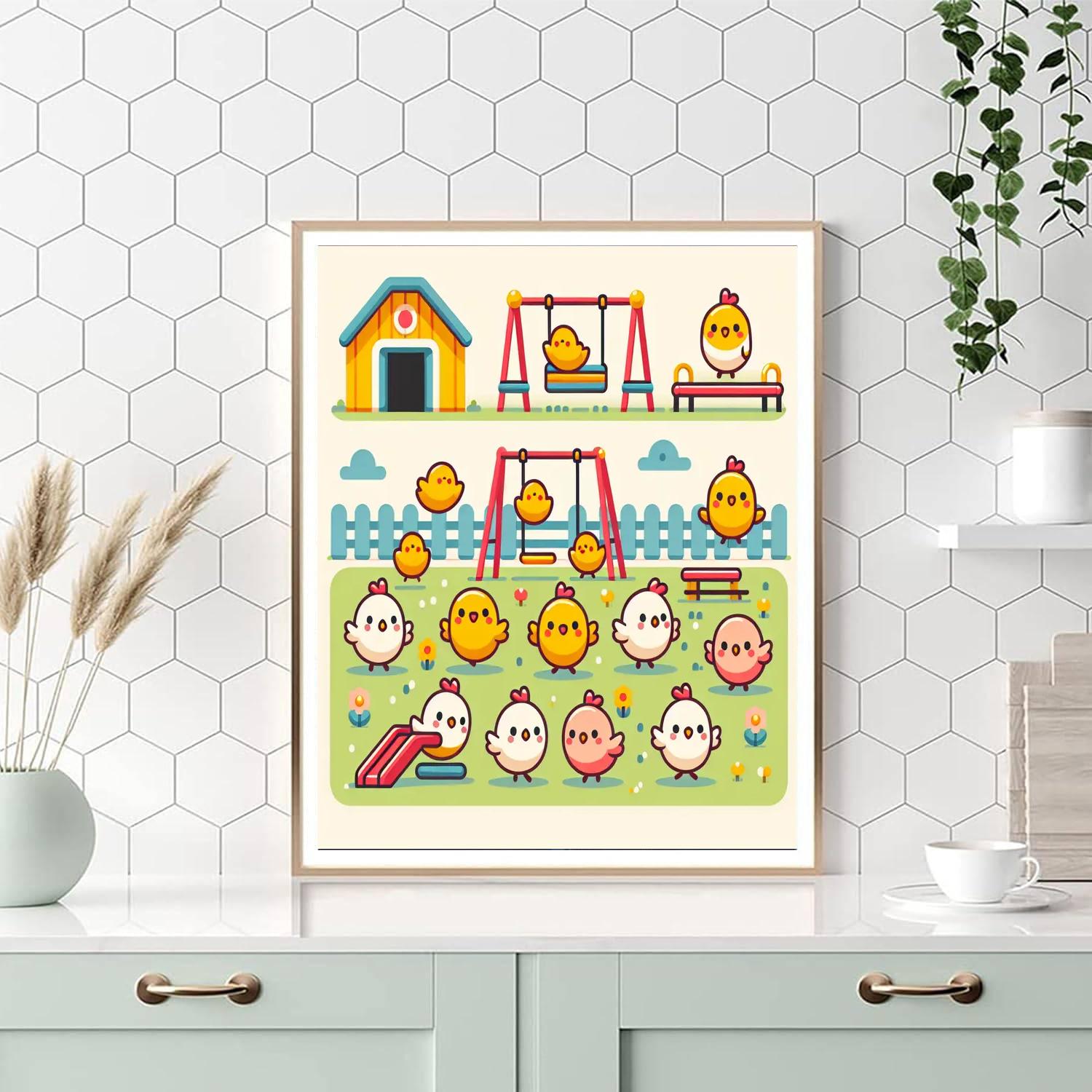 Cheerful Chick Playground Painting By Numbers Kit