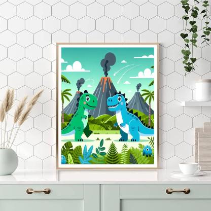 Dinosaur Park Paint By Numbers Art