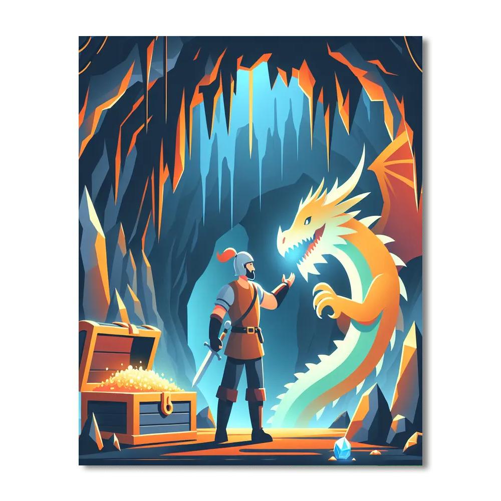 Knightly Quest In Dragon's Cave Paint By Numbers Kits