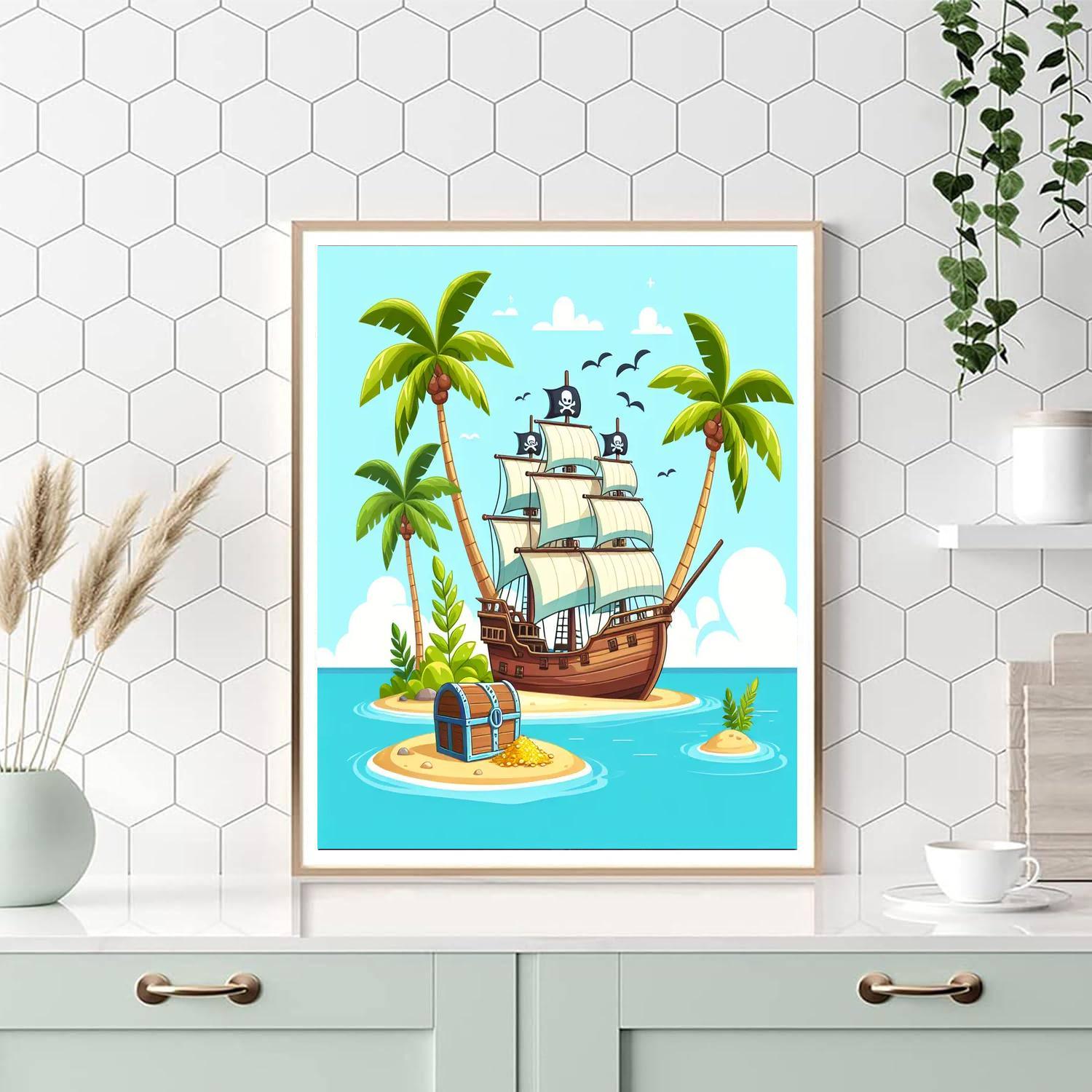 Adventurous Pirate Island DIY Paint By Numbers