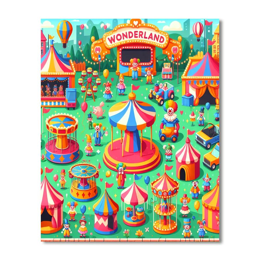 Wacky Wonderland Carnival Painting Number Kit