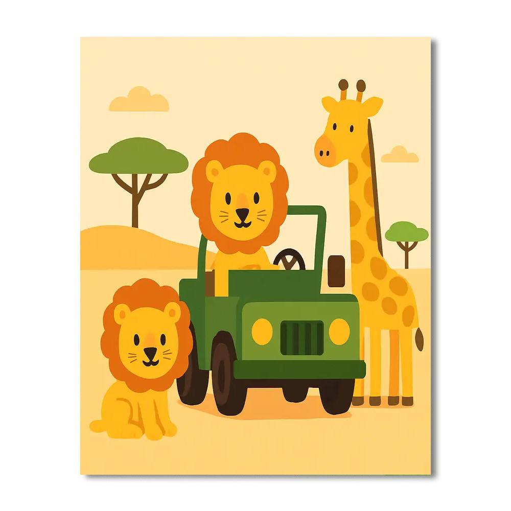 Adventurous Safari Ride Number Painting