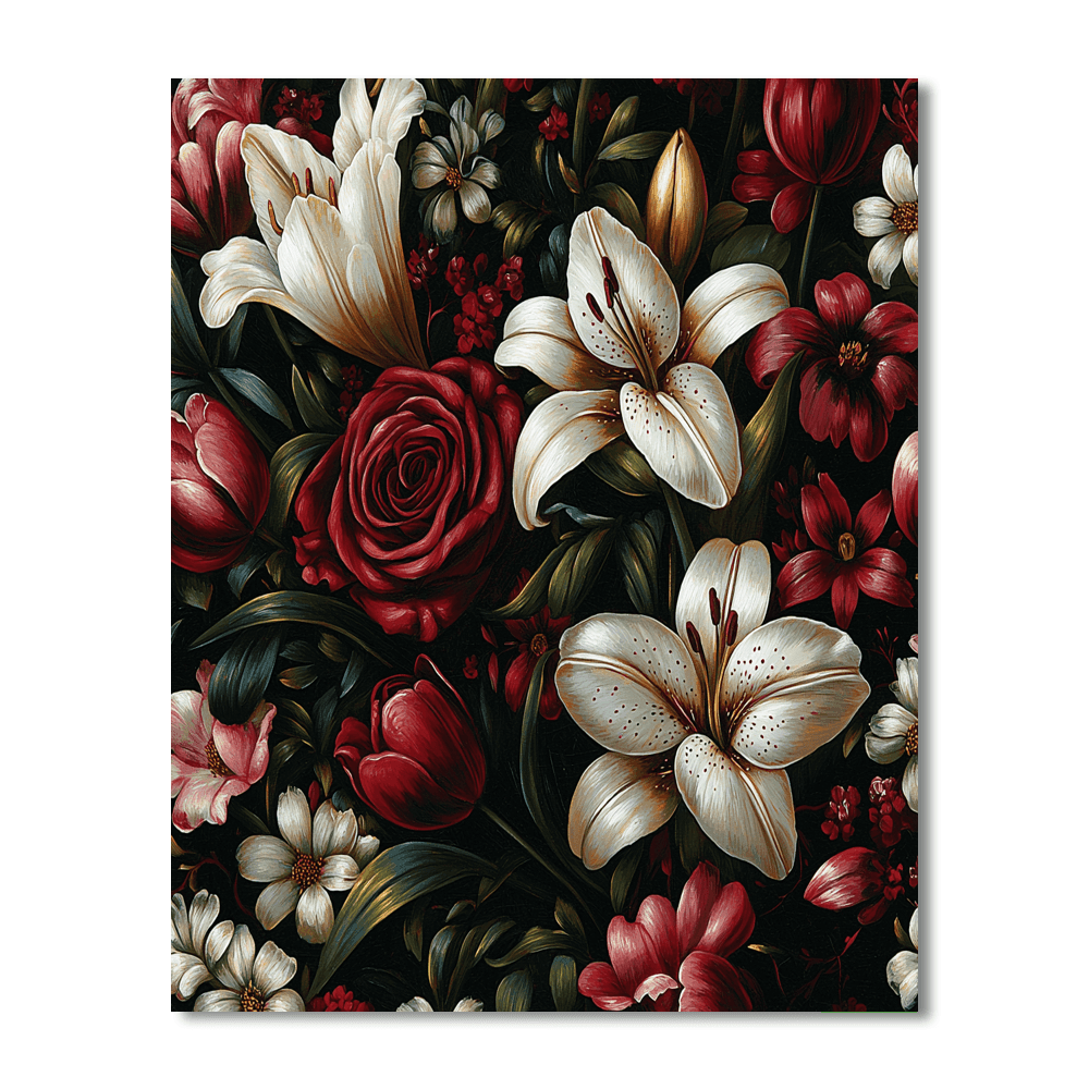 Johannes Vermeer Inspired Renaissance Floral Arrangement - DIY Painting By Numbers Kit