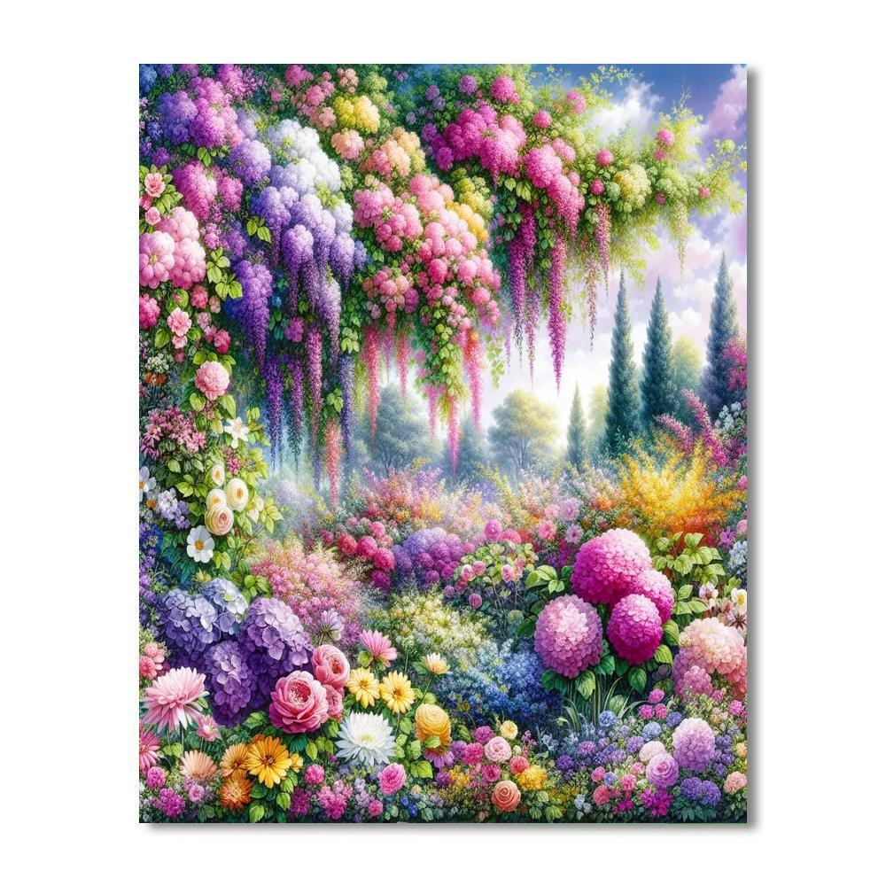 Cascading Flower Garden Number Painting