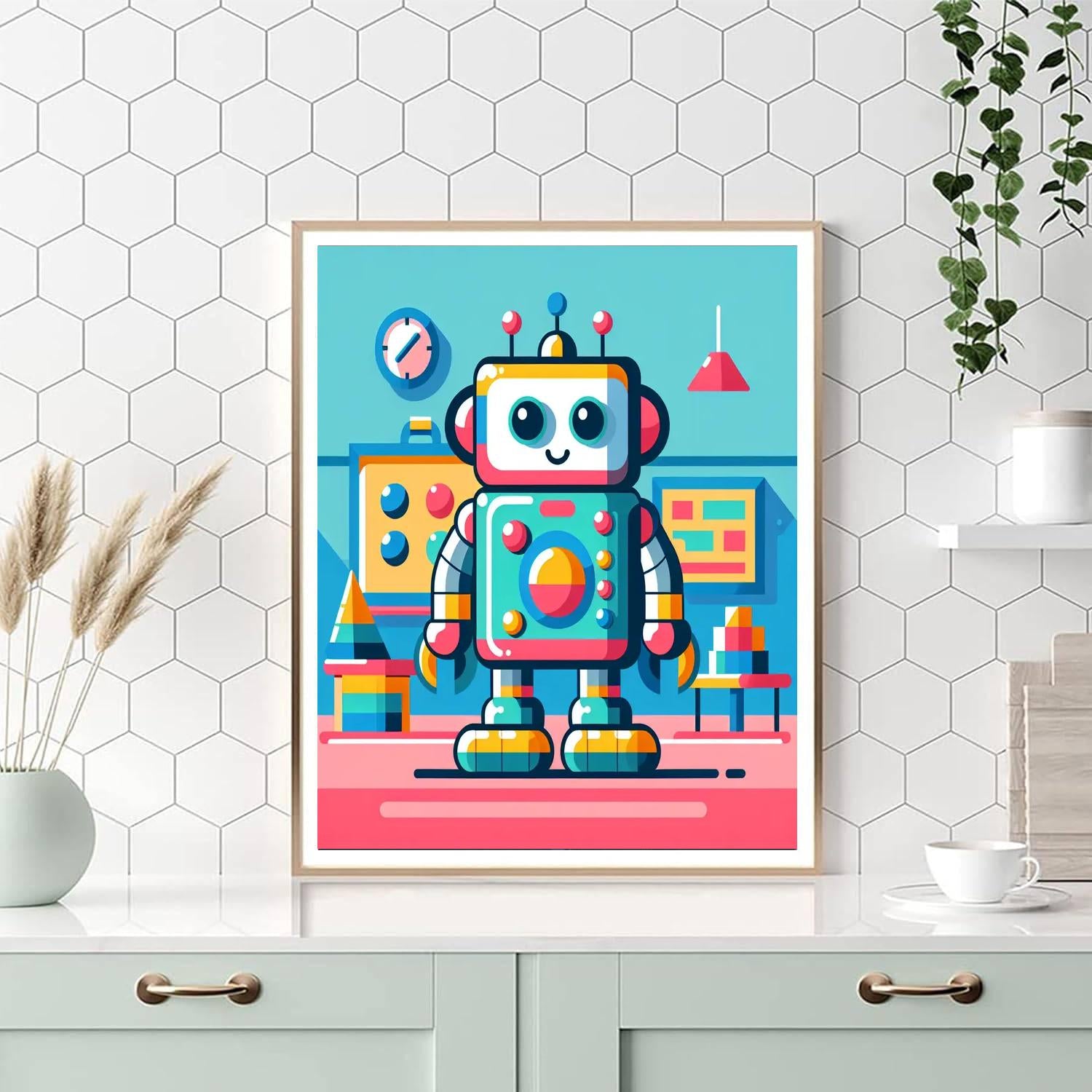 Robot Tech Time Painting Number Kit