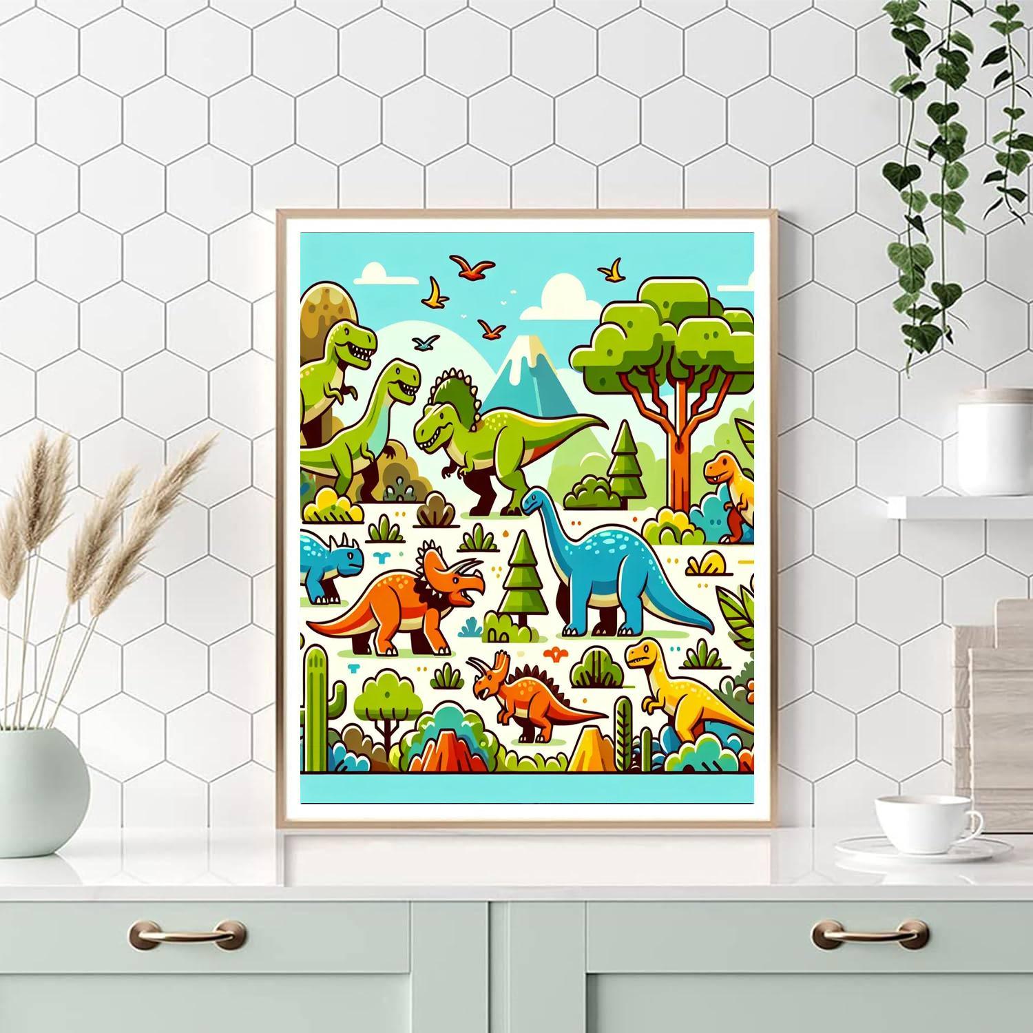 Jurassic Journey With Dinosaurs Paint By Number